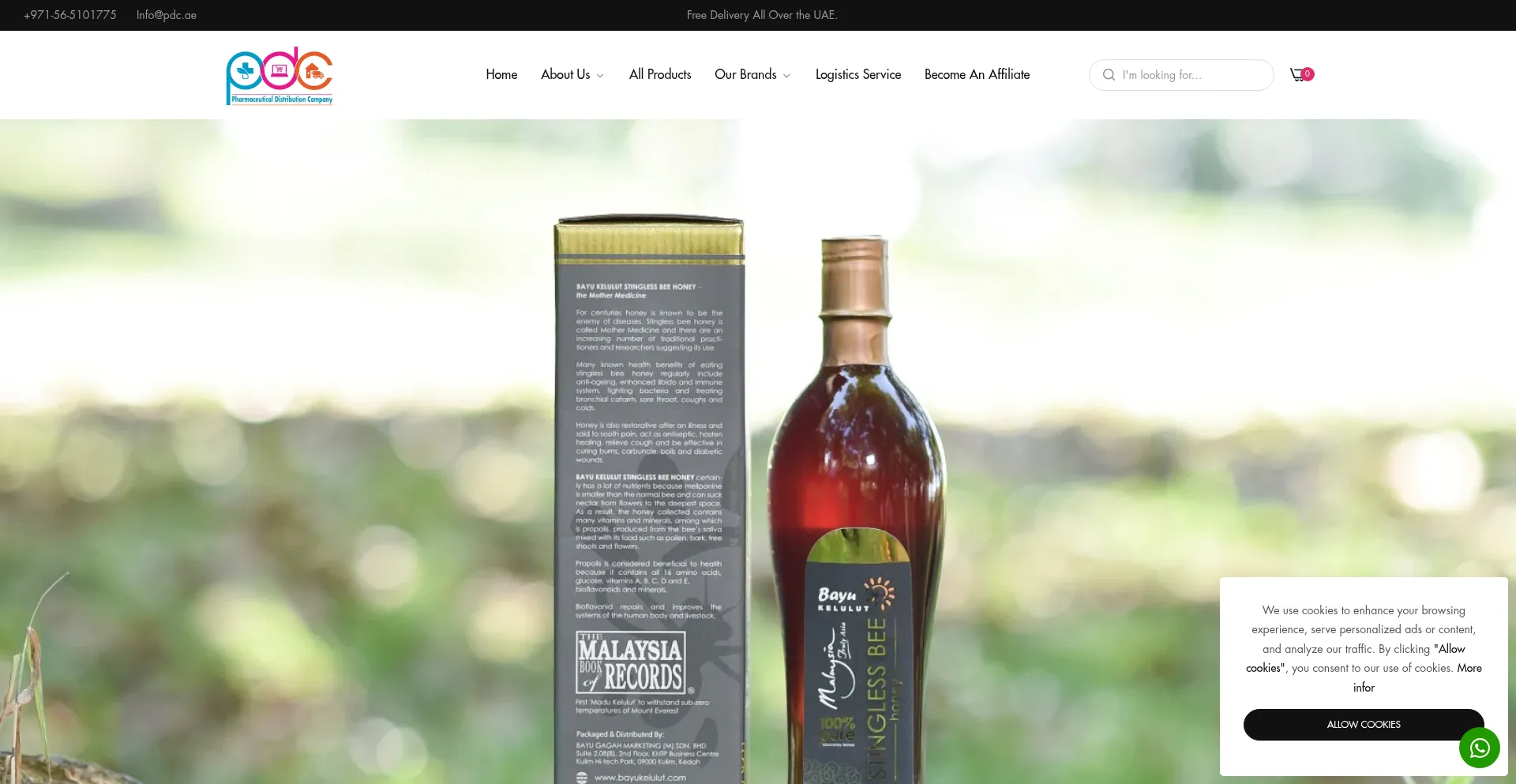 Website screenshot of Pdc.ae