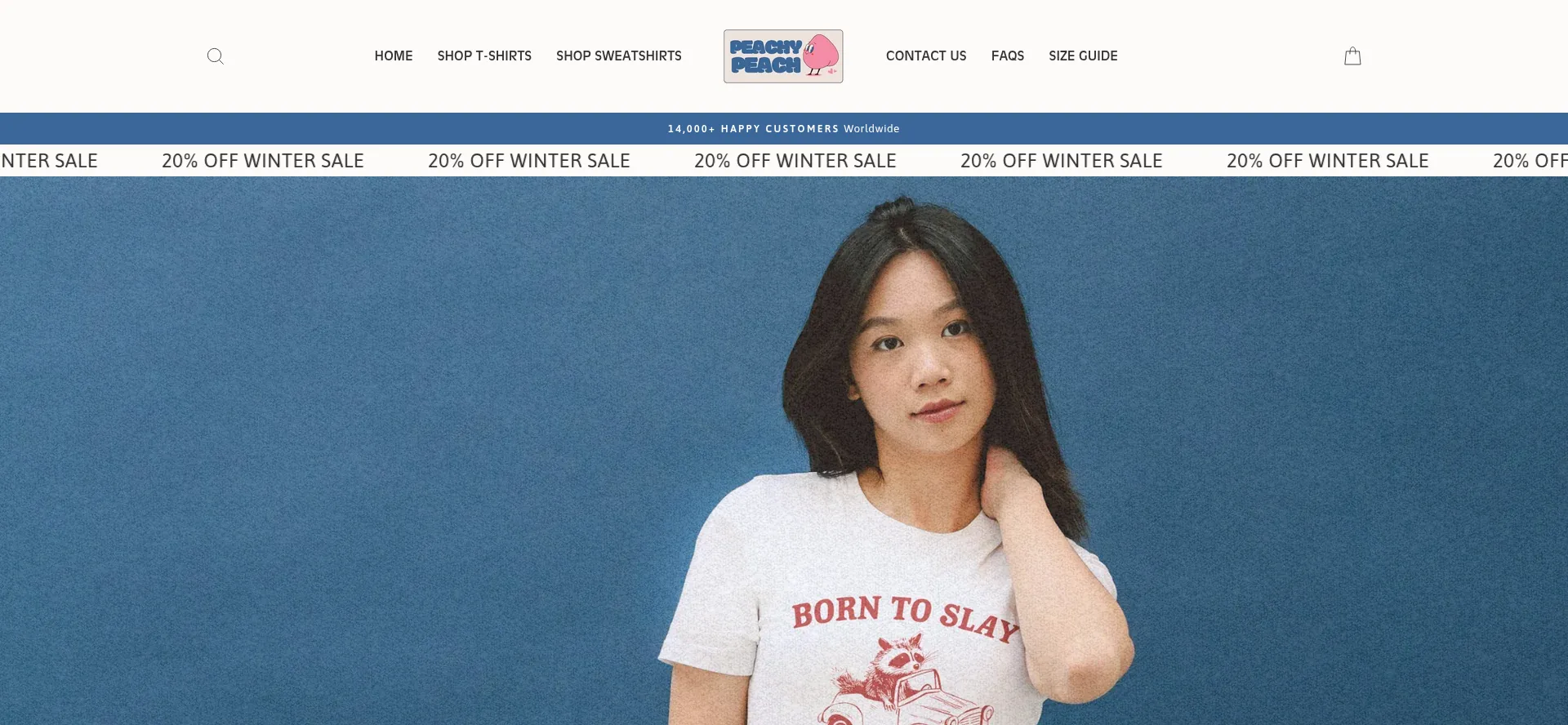 Website screenshot of Peachypeachworld.com