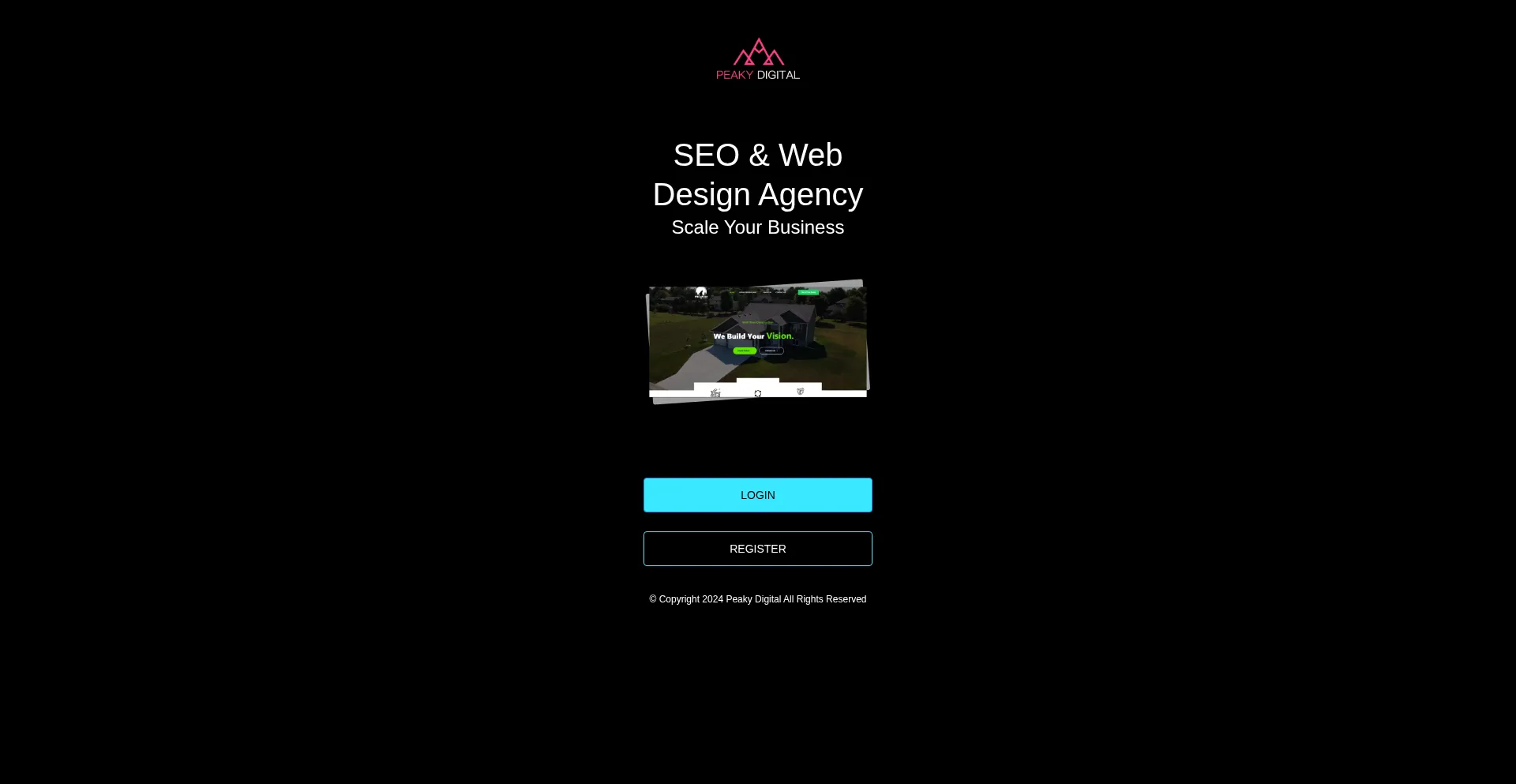 Website screenshot of Peakydigitaltc.com