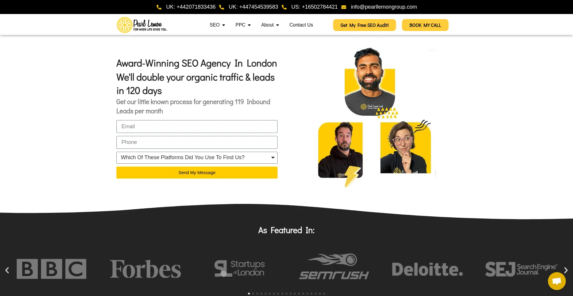 Website screenshot of Pearllemon.com