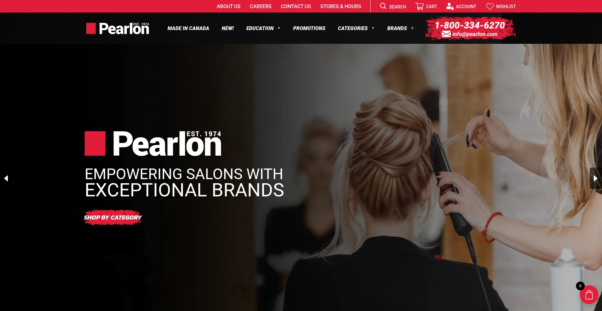 Website screenshot of Pearlon.com