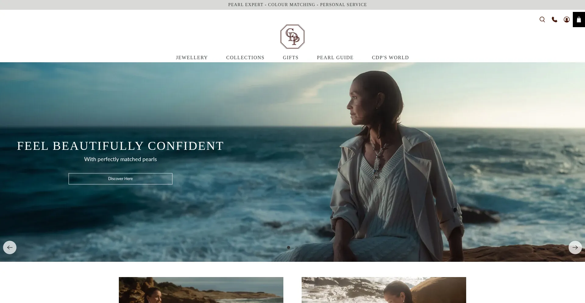 Website screenshot of Pearls.co.uk