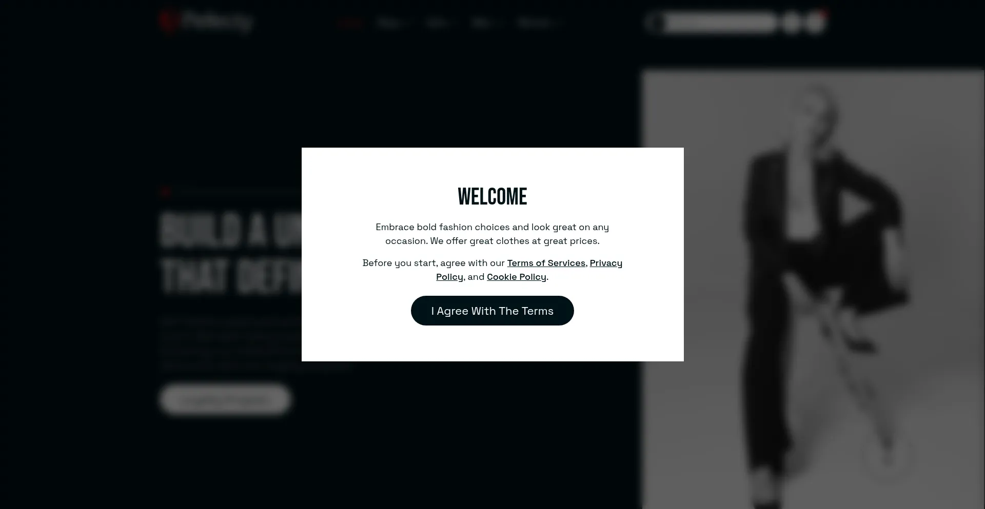 Website screenshot of Pefecty.com