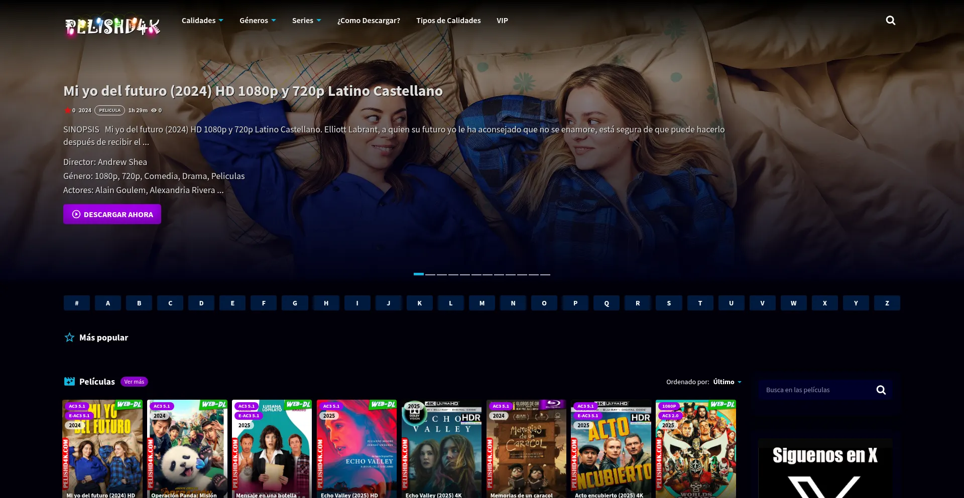 Website screenshot of Pelishd4k.com