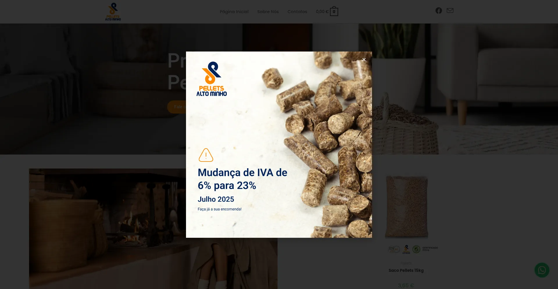 Website screenshot of Pelletsaltominho.pt
