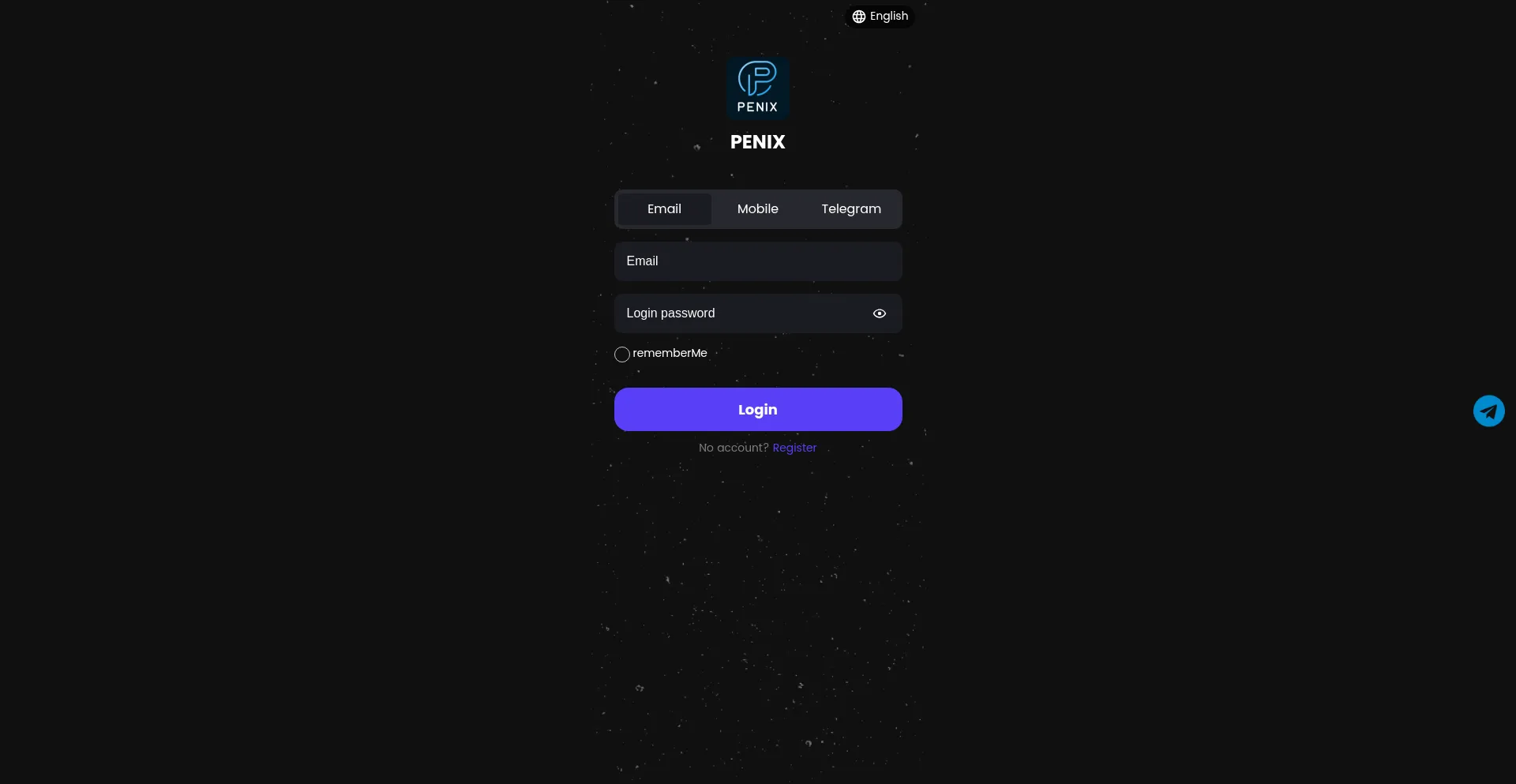 Website screenshot of Penix.vip