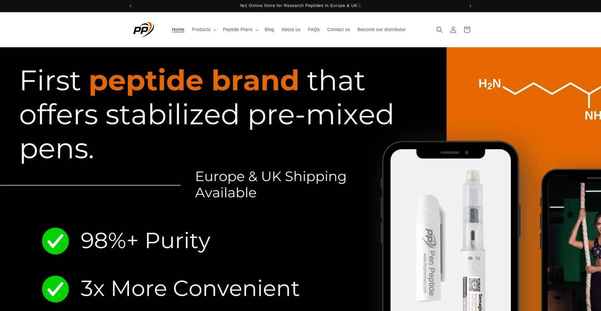 Website screenshot of Penpeptideglobal.com