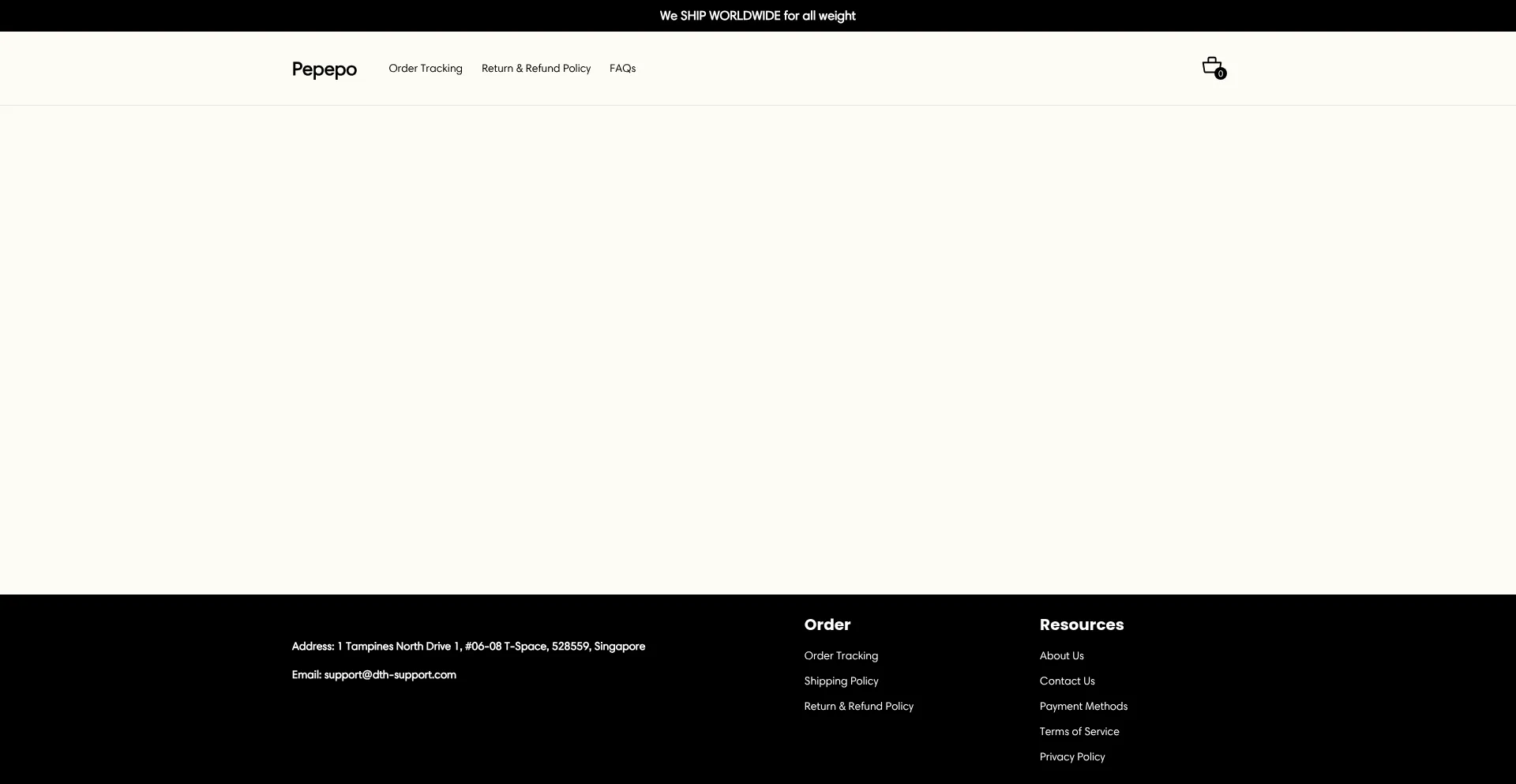 Website screenshot of Pepepo.com
