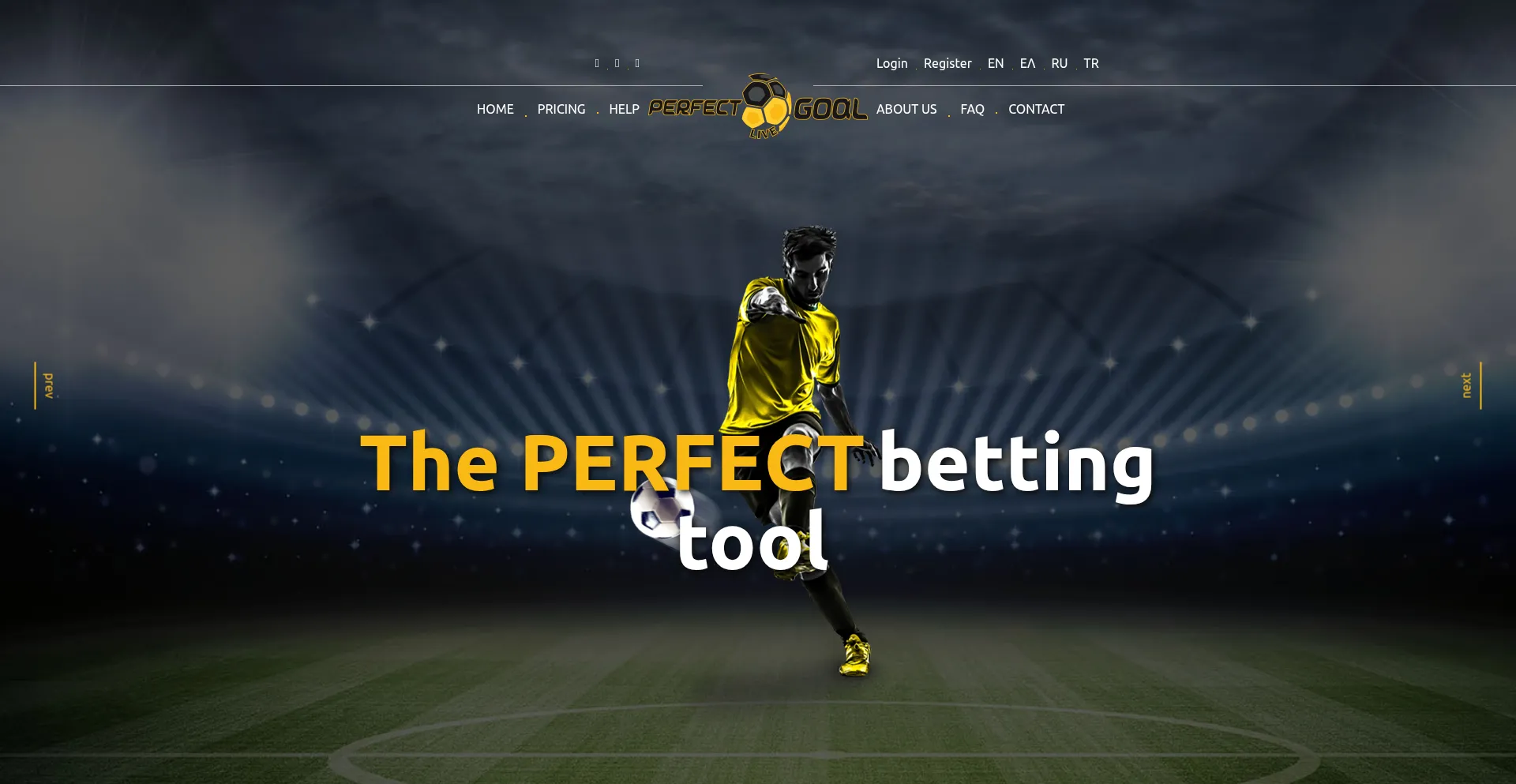 Website screenshot of Perfectlivegoal.com