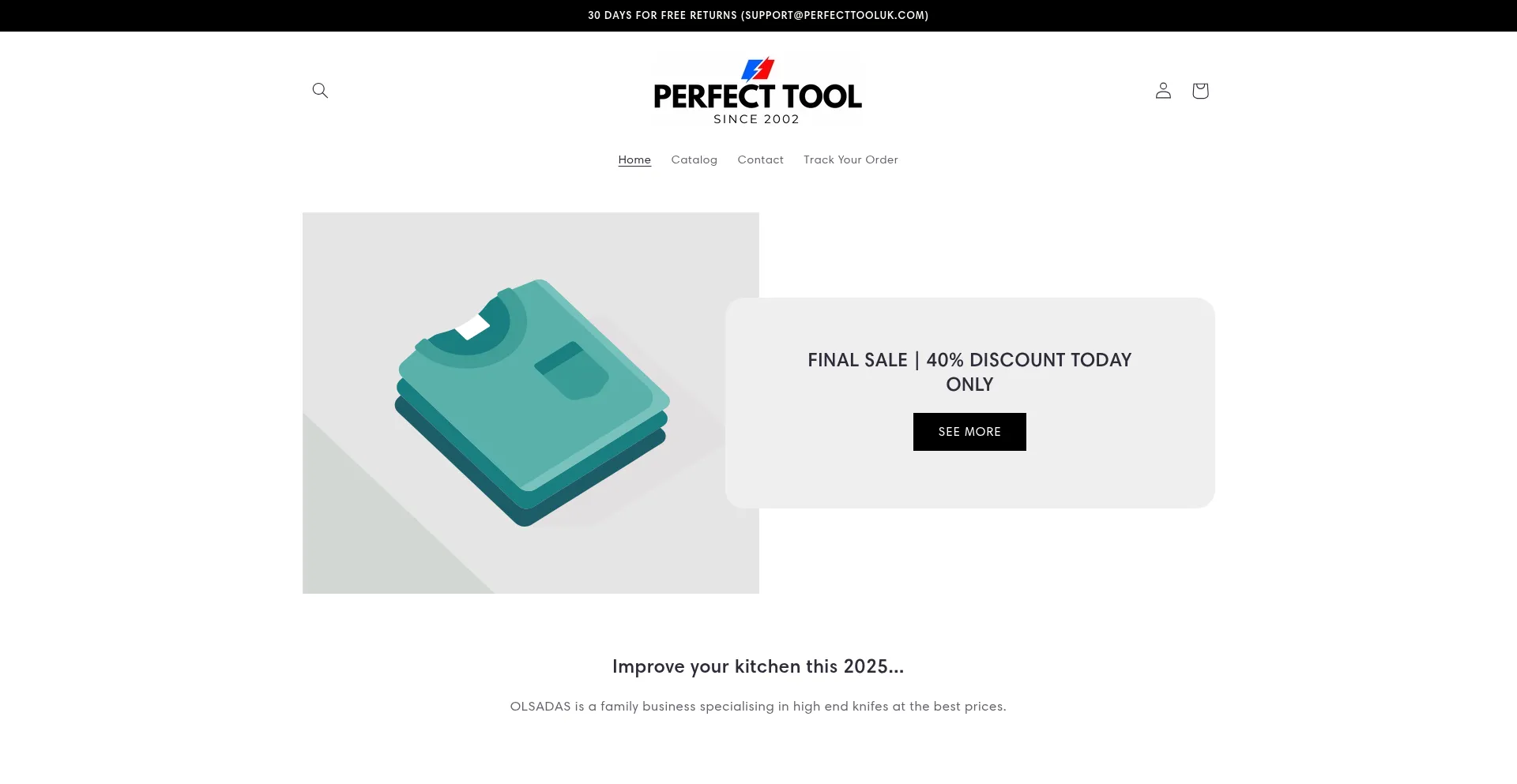 Website screenshot of Perfecttooluk.com