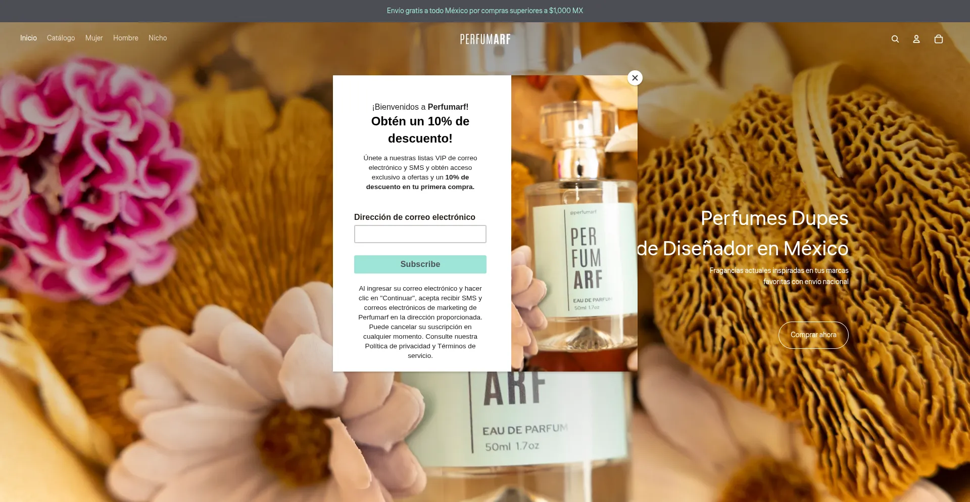 Website screenshot of Perfumarf.com