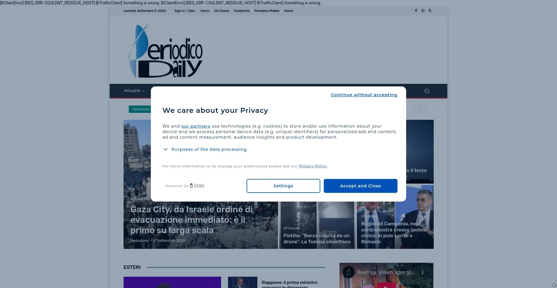 Website screenshot of Periodicodaily.com