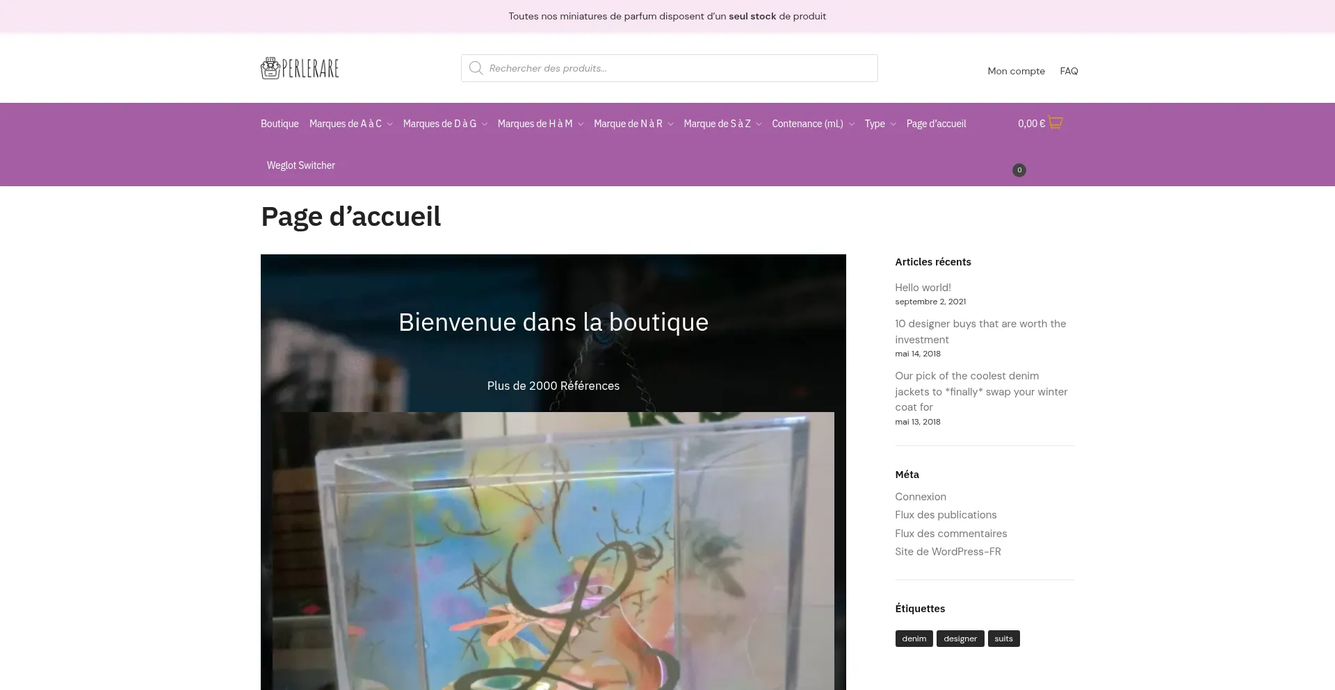 Website screenshot of Perlerare63.com