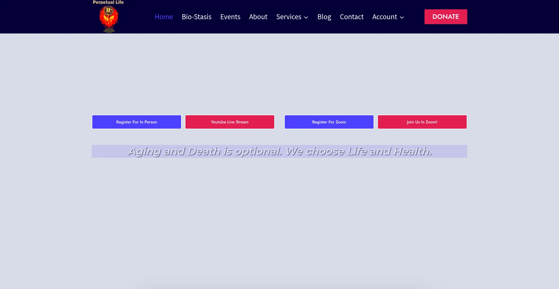 Website screenshot of Perpetual.life