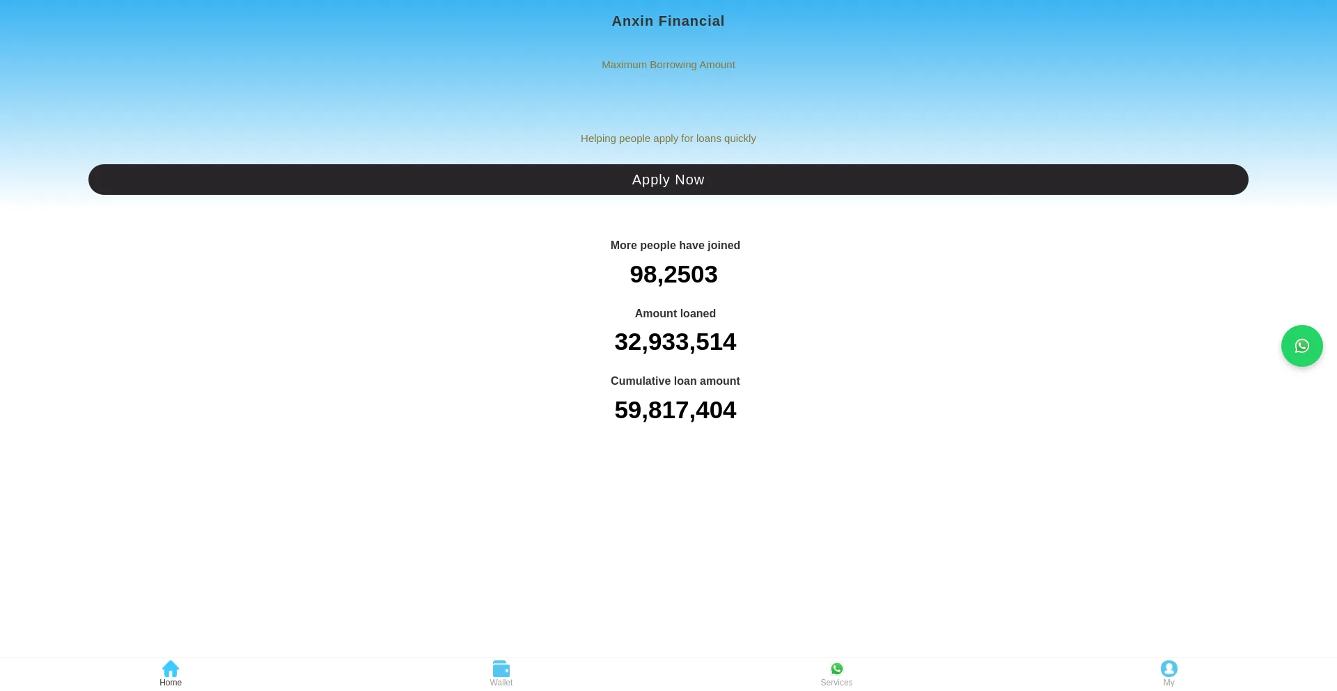 Website screenshot of Personalcredit.my