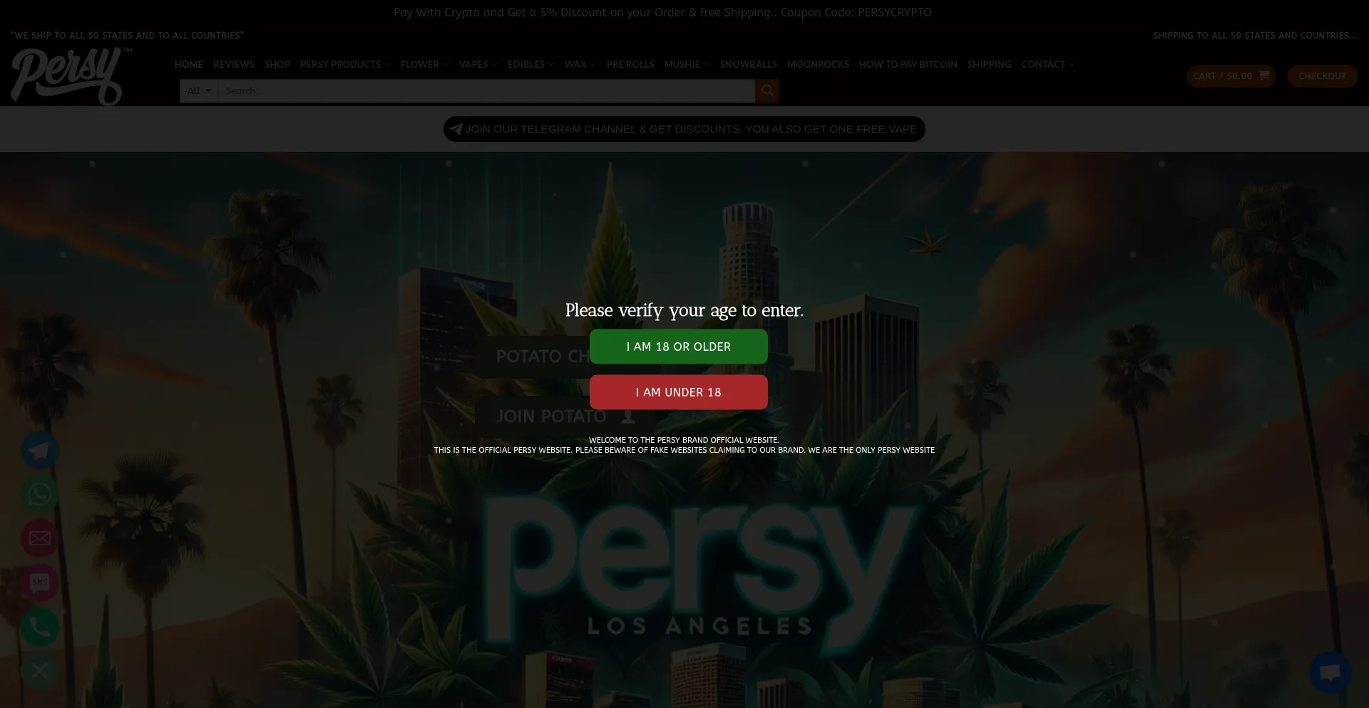 Website screenshot of Persybrand.com