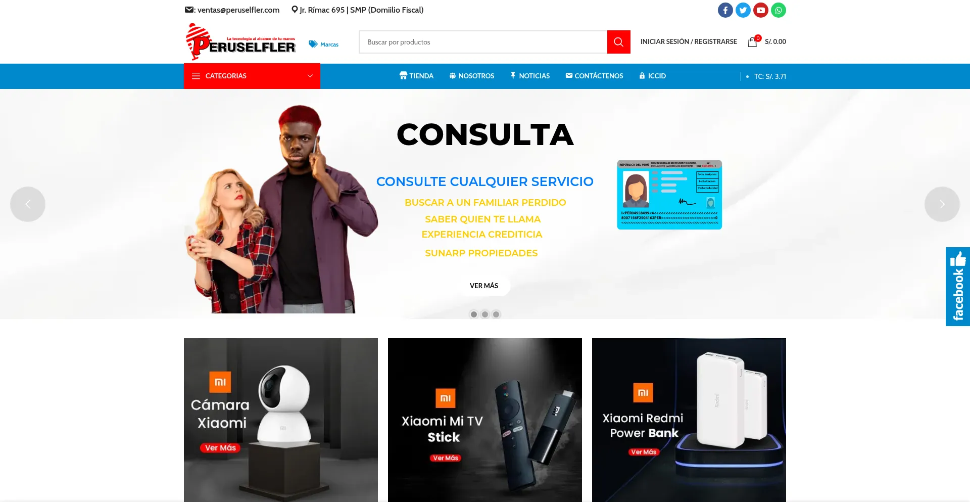 Website screenshot of Peruselfler.com