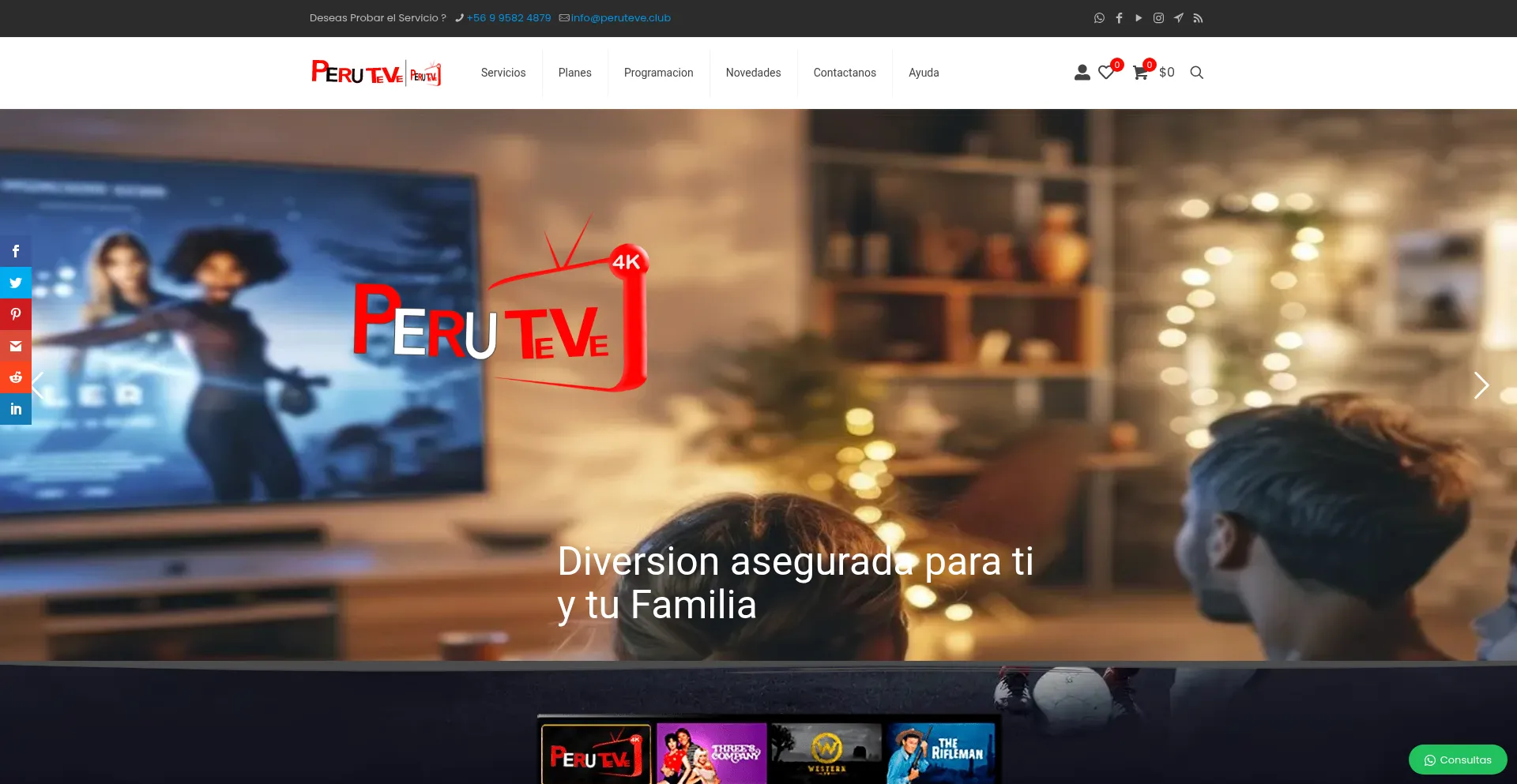 Website screenshot of Peruteve.club