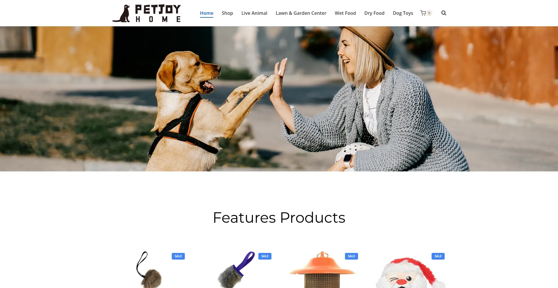 Website screenshot of Petjoyhome.com