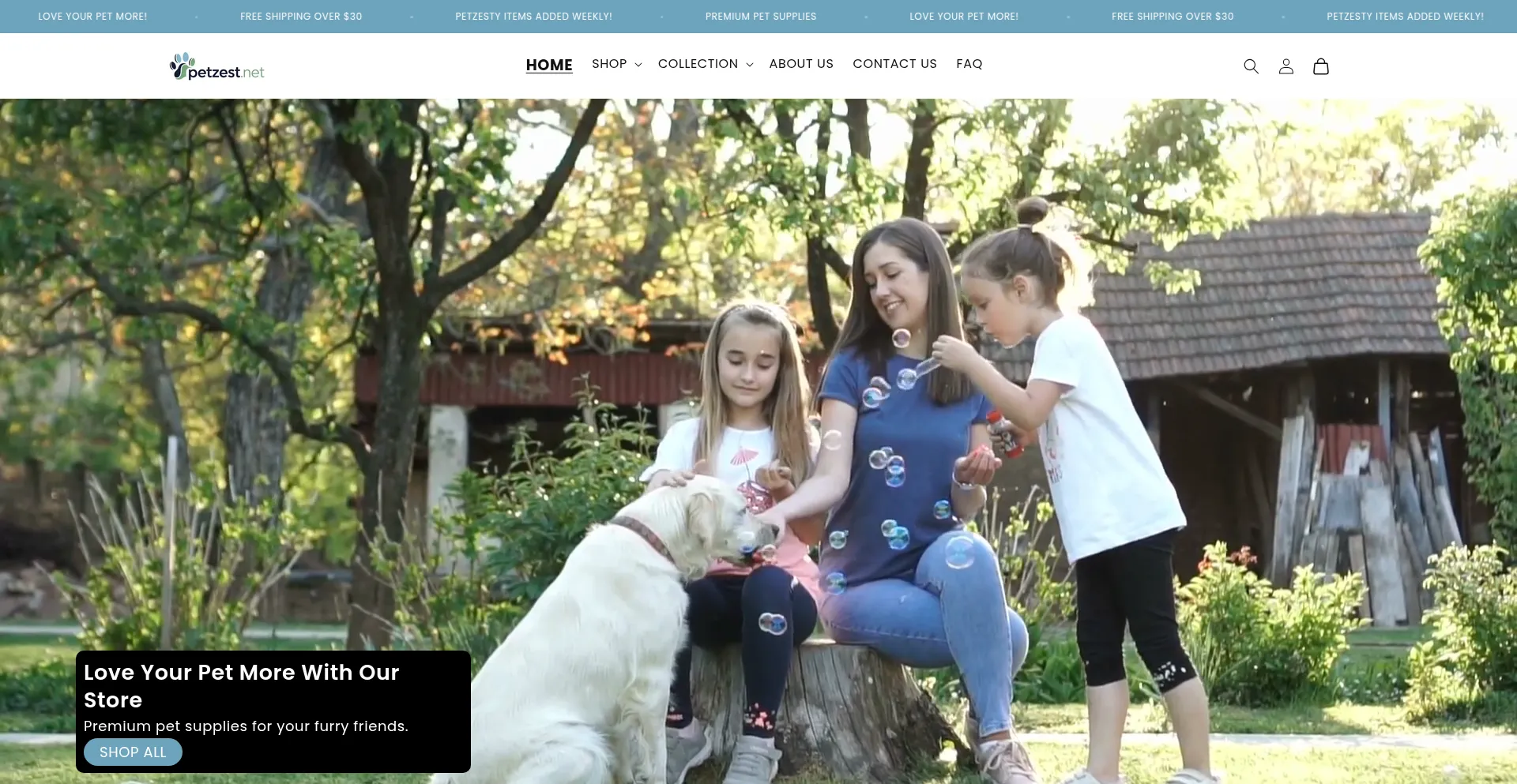 Website screenshot of Petzest.net