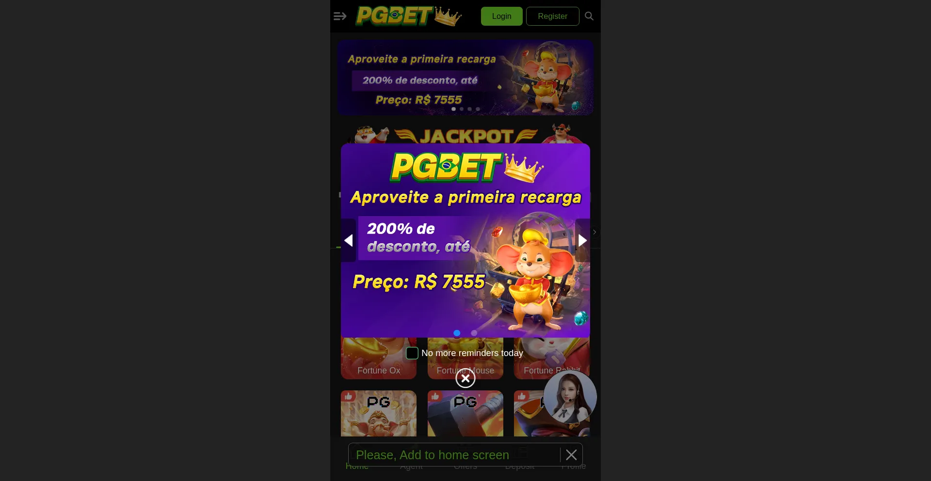 Website screenshot of Pgaga.com