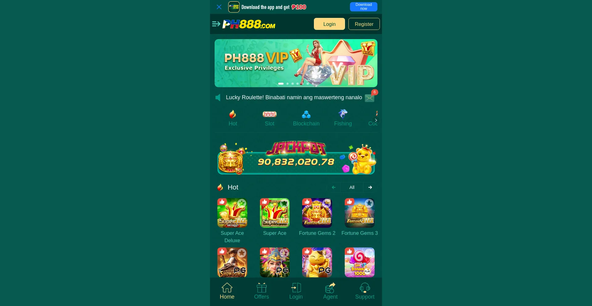 Website screenshot of Ph888vv.com
