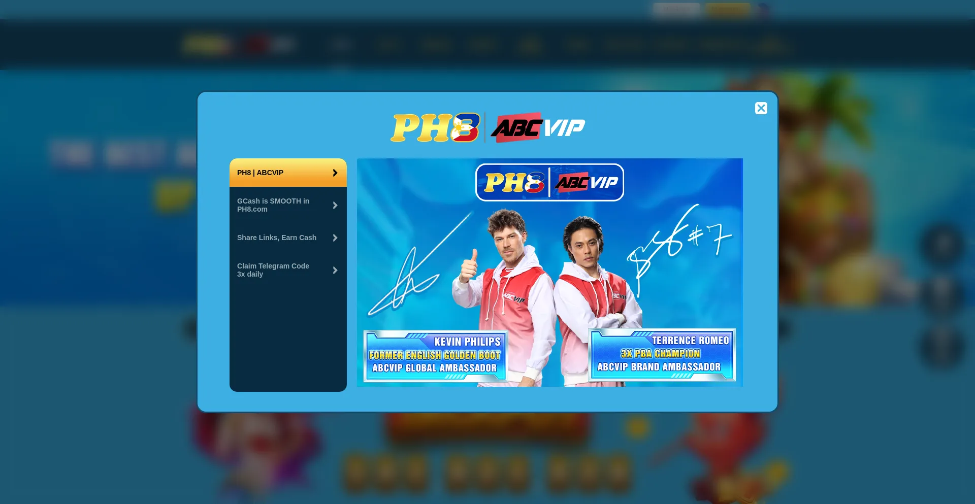 Website screenshot of Ph8vip5.com
