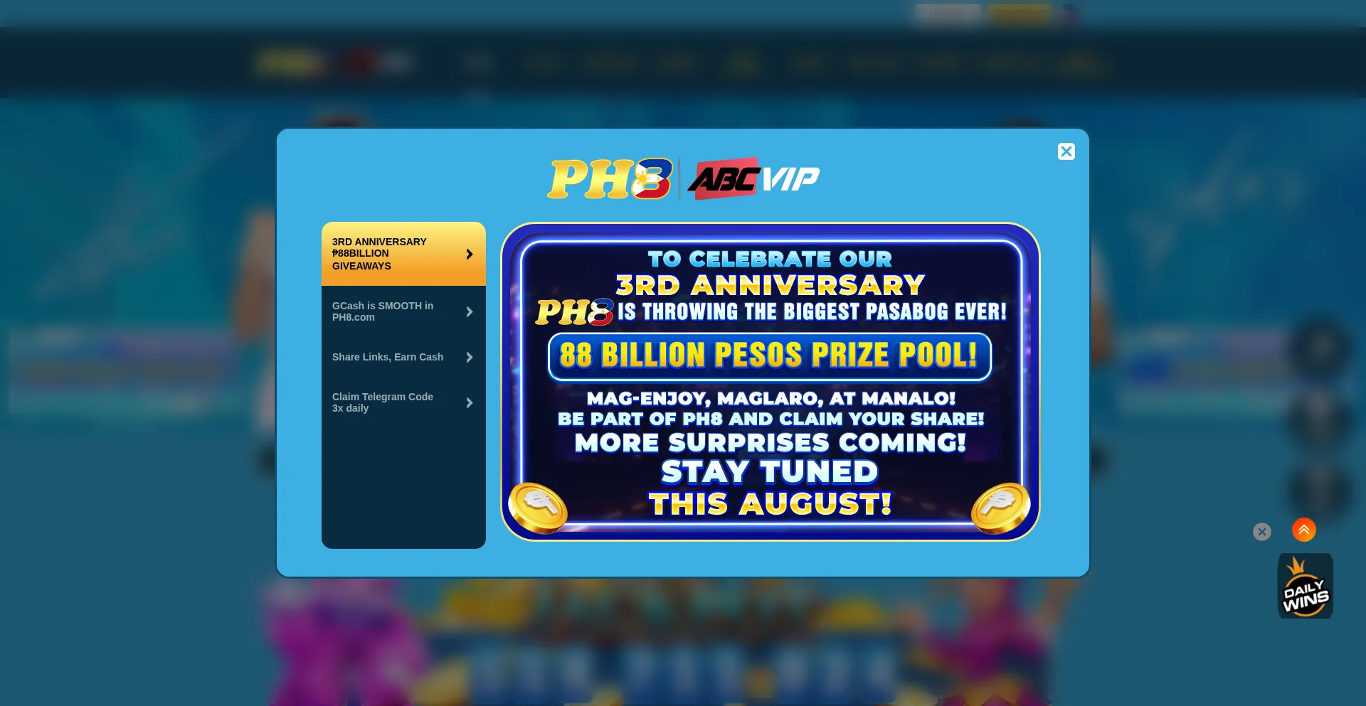 Website screenshot of Ph8vip8.com
