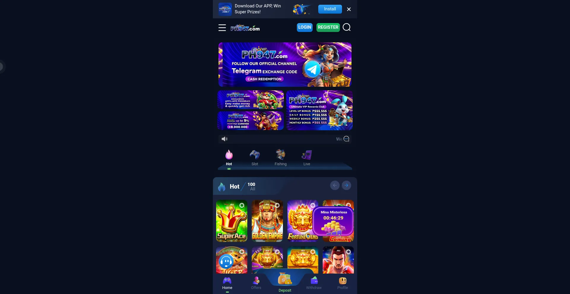 Website screenshot of Ph947b.com