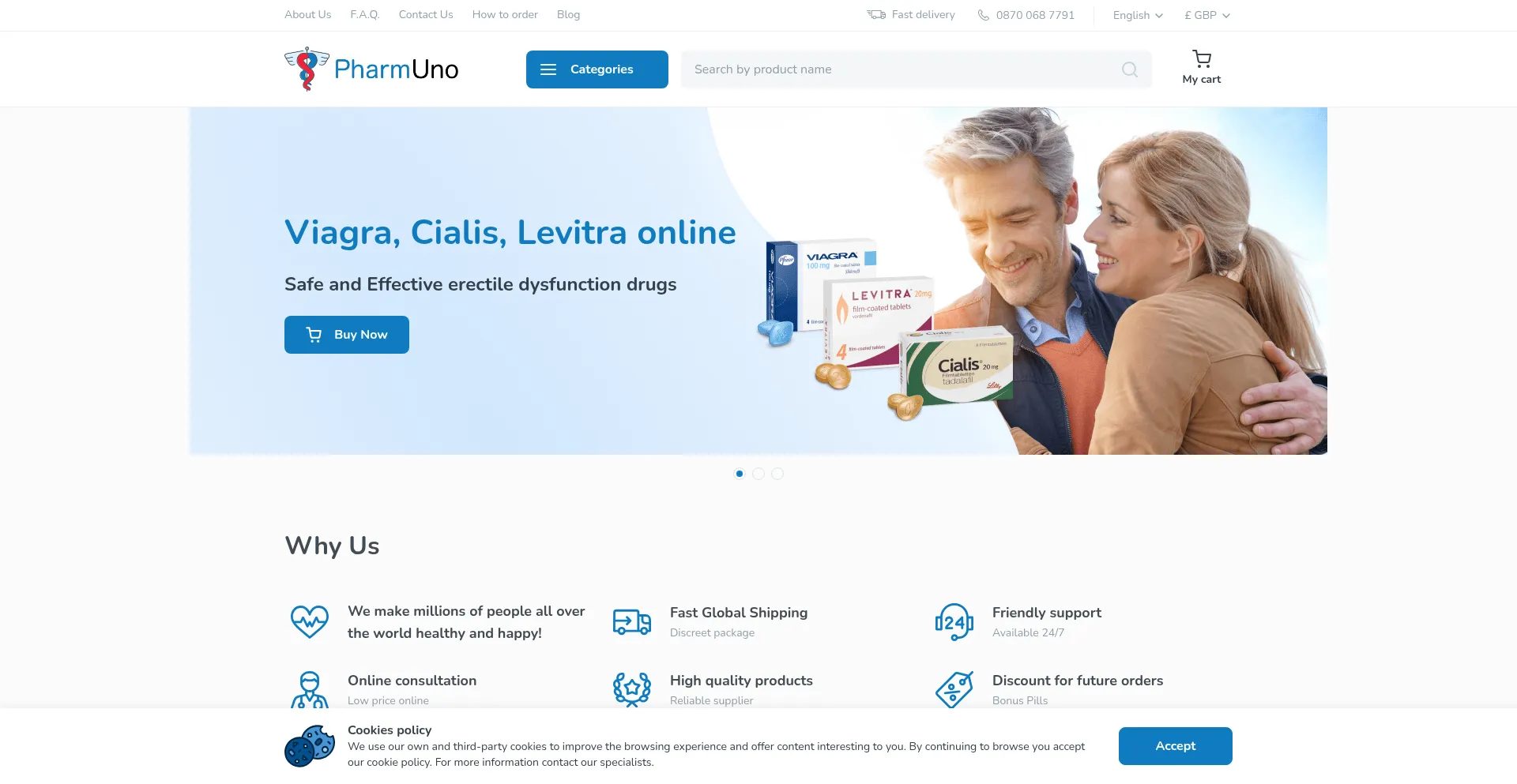 Website screenshot of Pharmuno.com