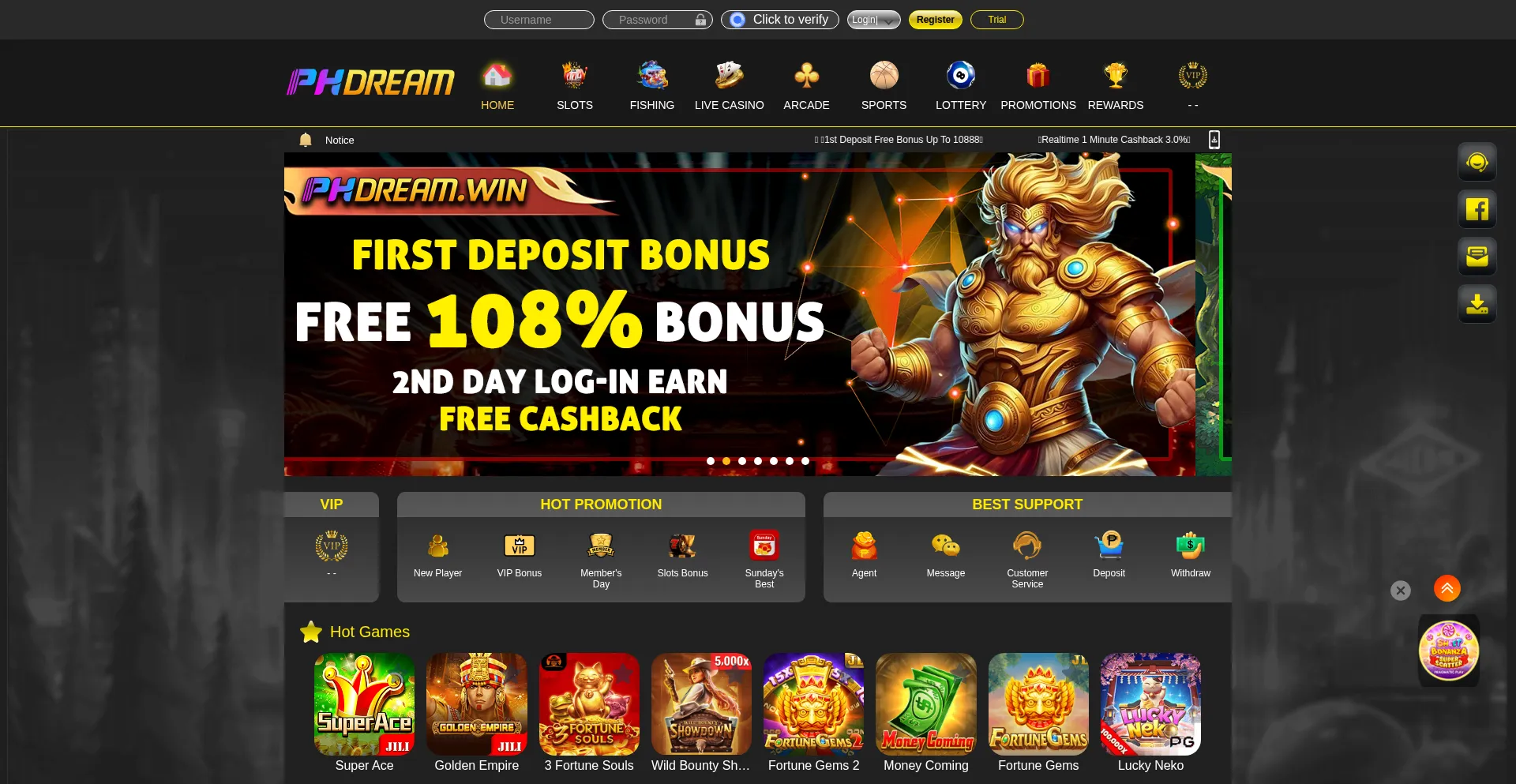 Website screenshot of Phdream33.com
