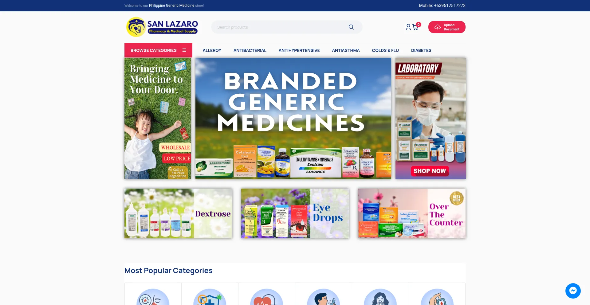 Website screenshot of Philgenericmed.com