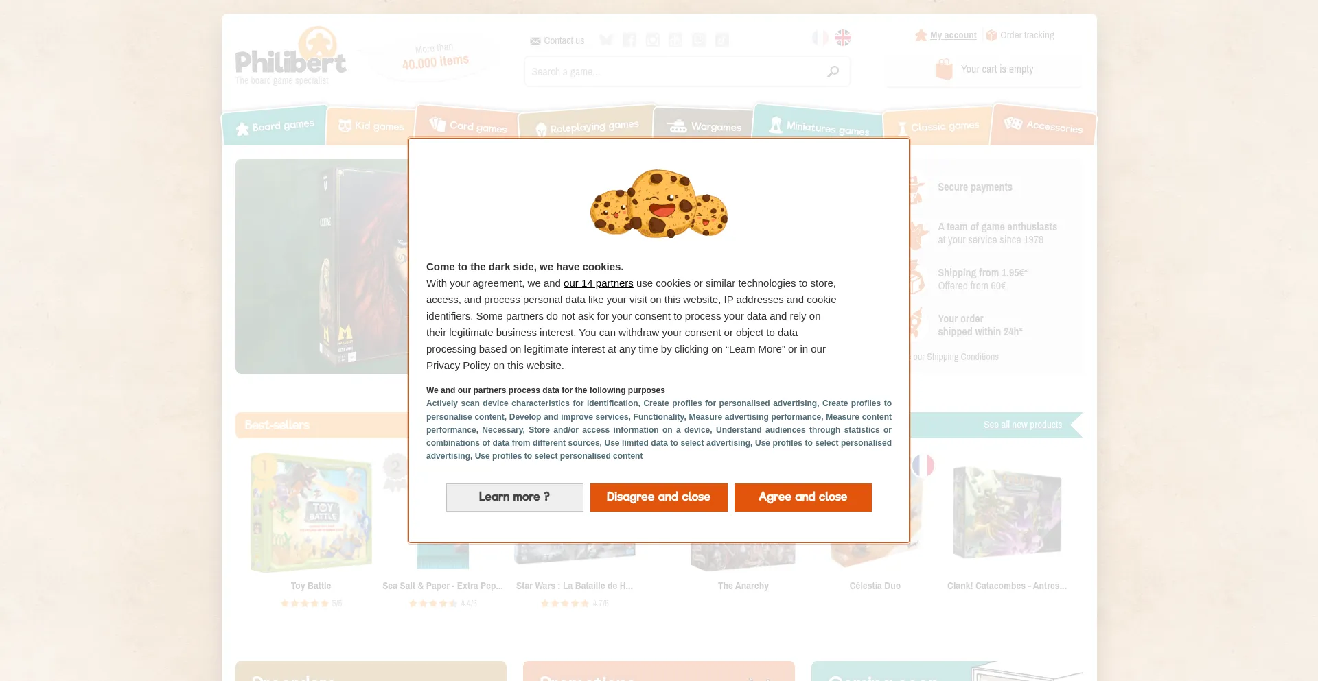 Website screenshot of Philibertnet.com