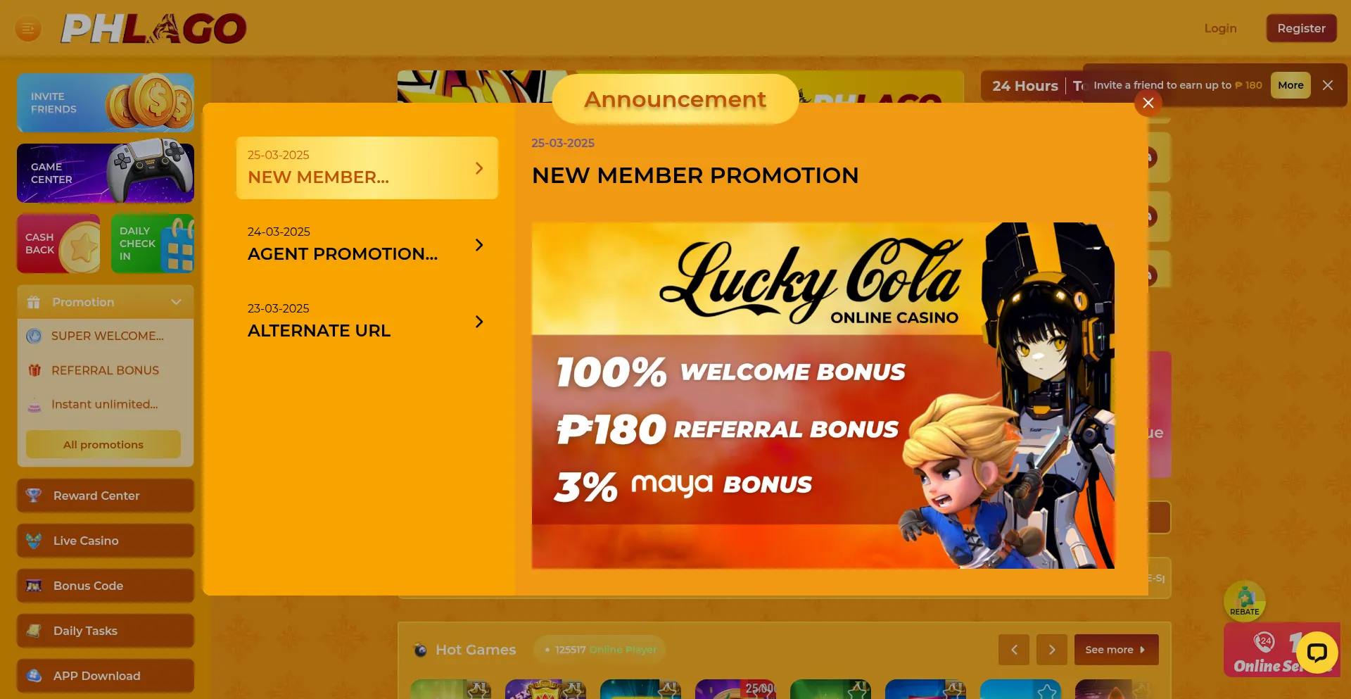Website screenshot of Phlago3515.com