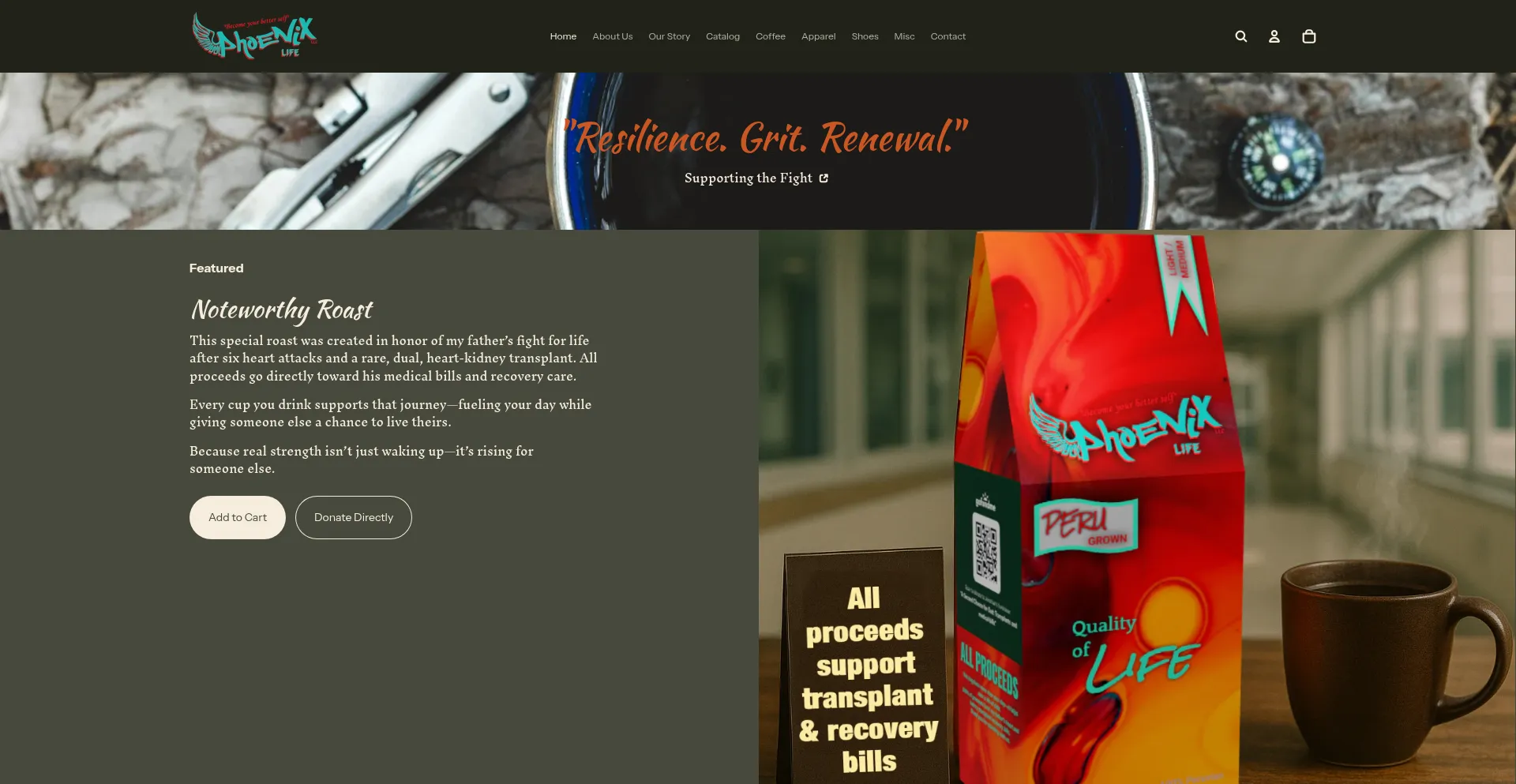 Website screenshot of Phoenixlifellc.com