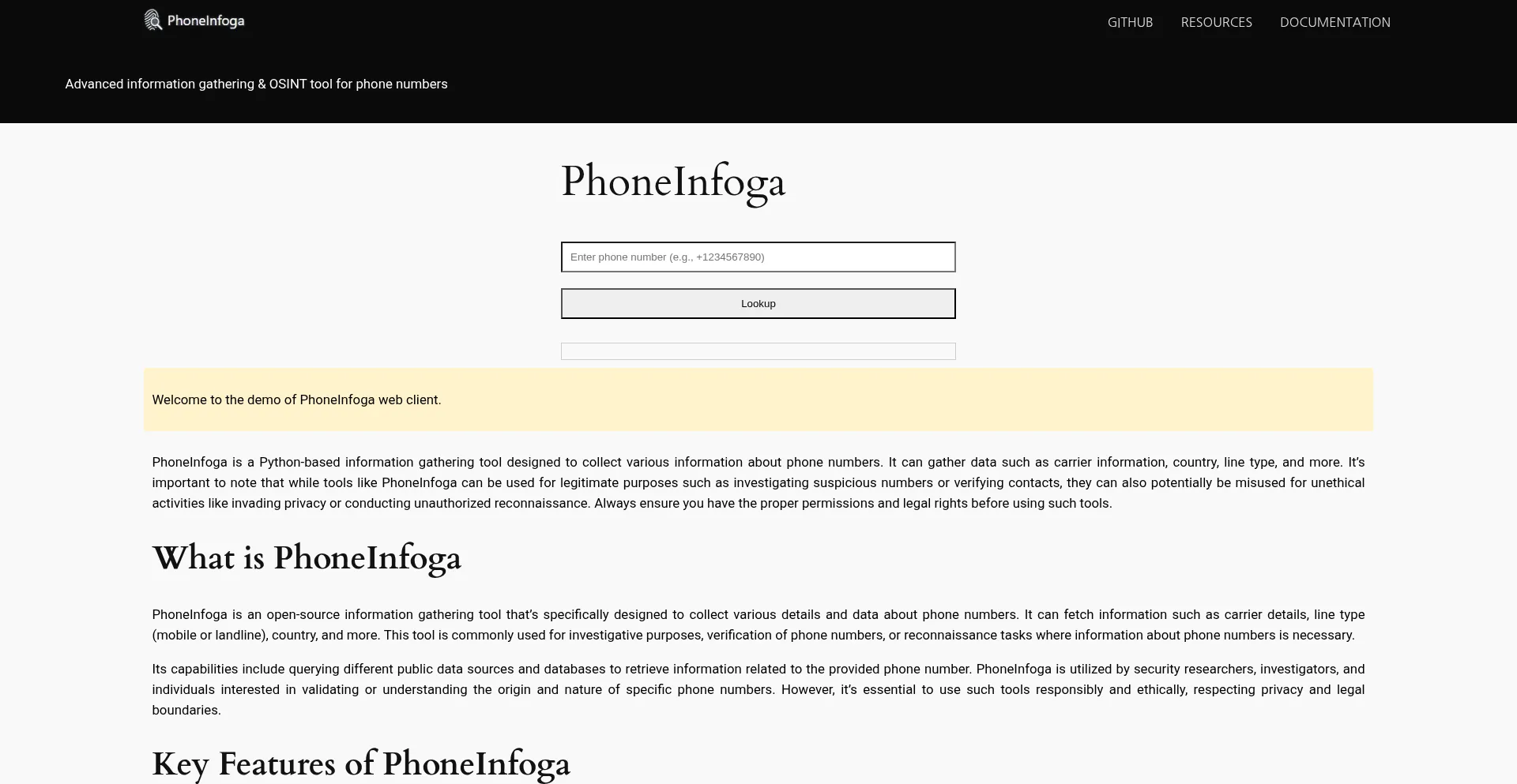 Phoneinfoga.net