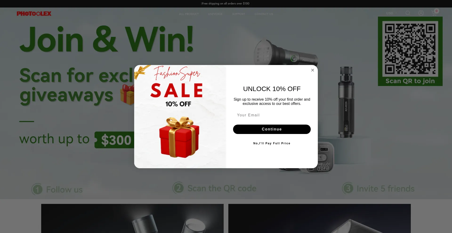 Website screenshot of Photoolex.com