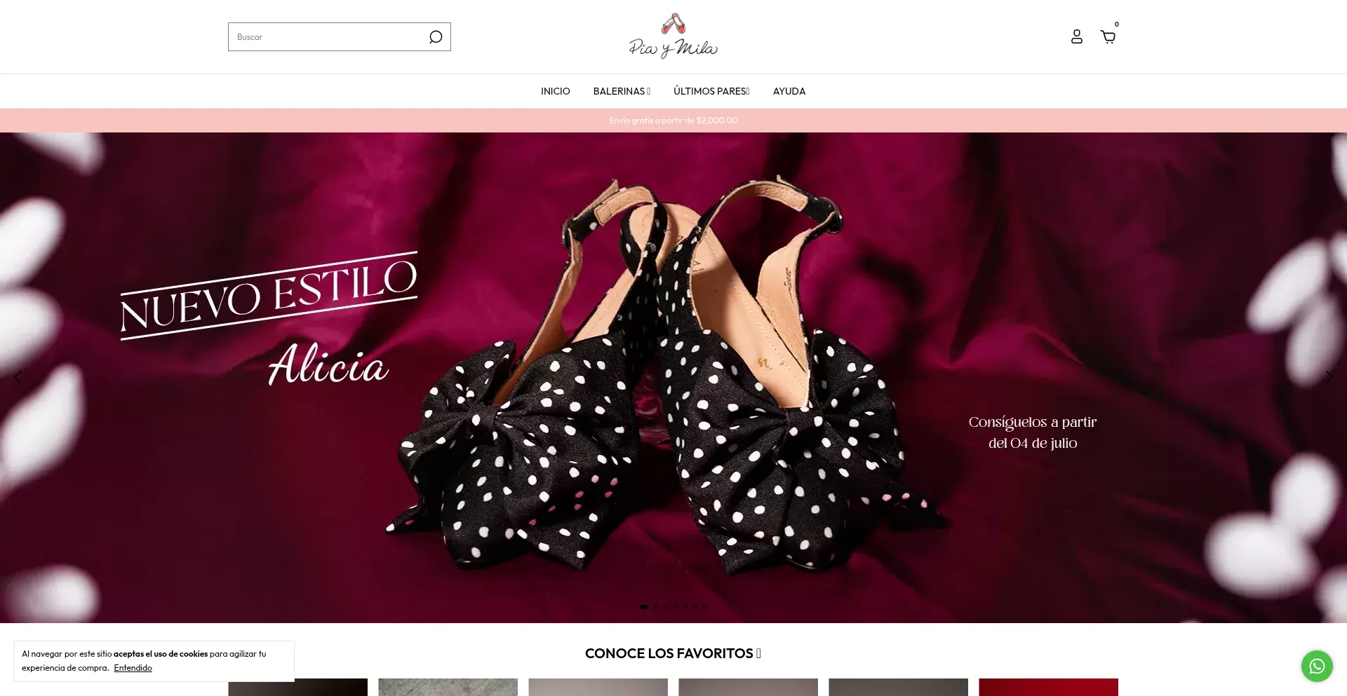 Website screenshot of Piaymila.com