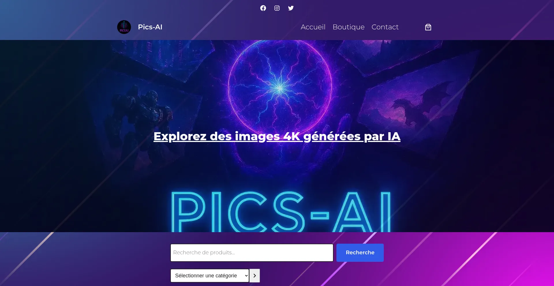 Website screenshot of Pics-ai.aj-web.fr
