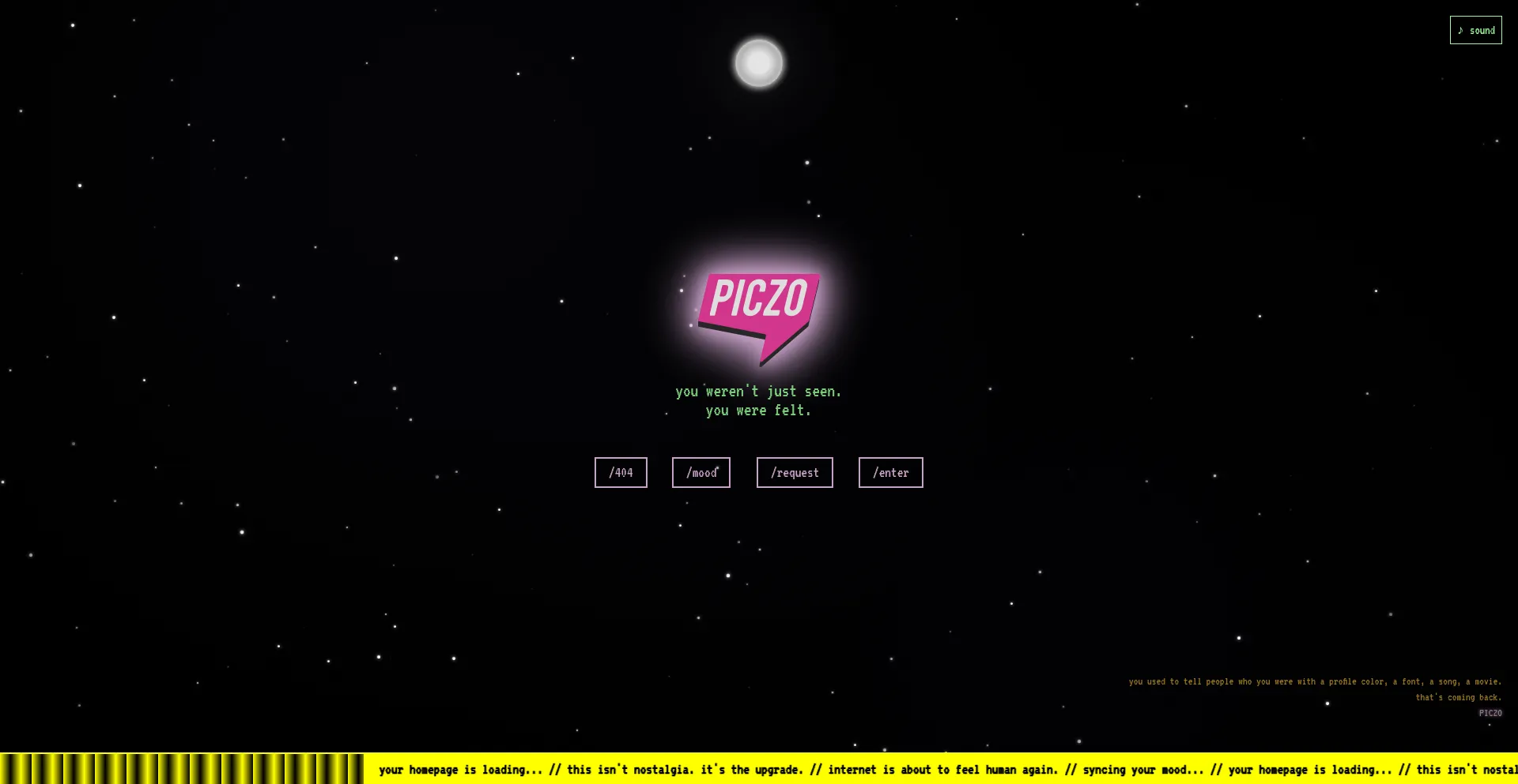 Website screenshot of Piczo.com