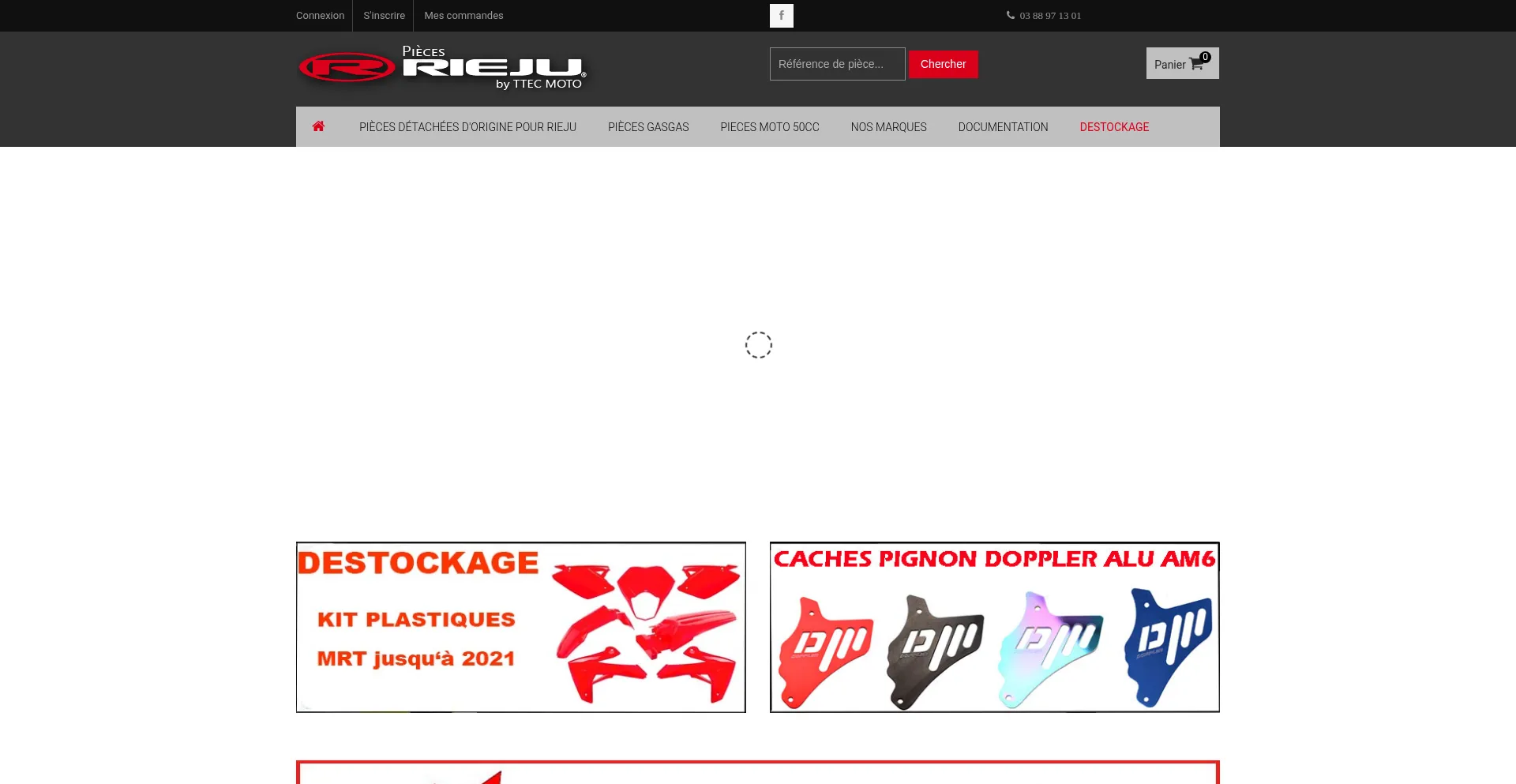Website screenshot of Pieces-rieju.com
