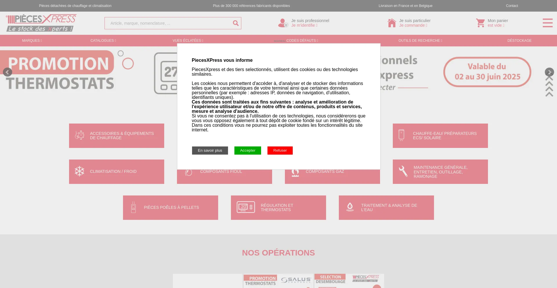 Website screenshot of Piecesxpress.com
