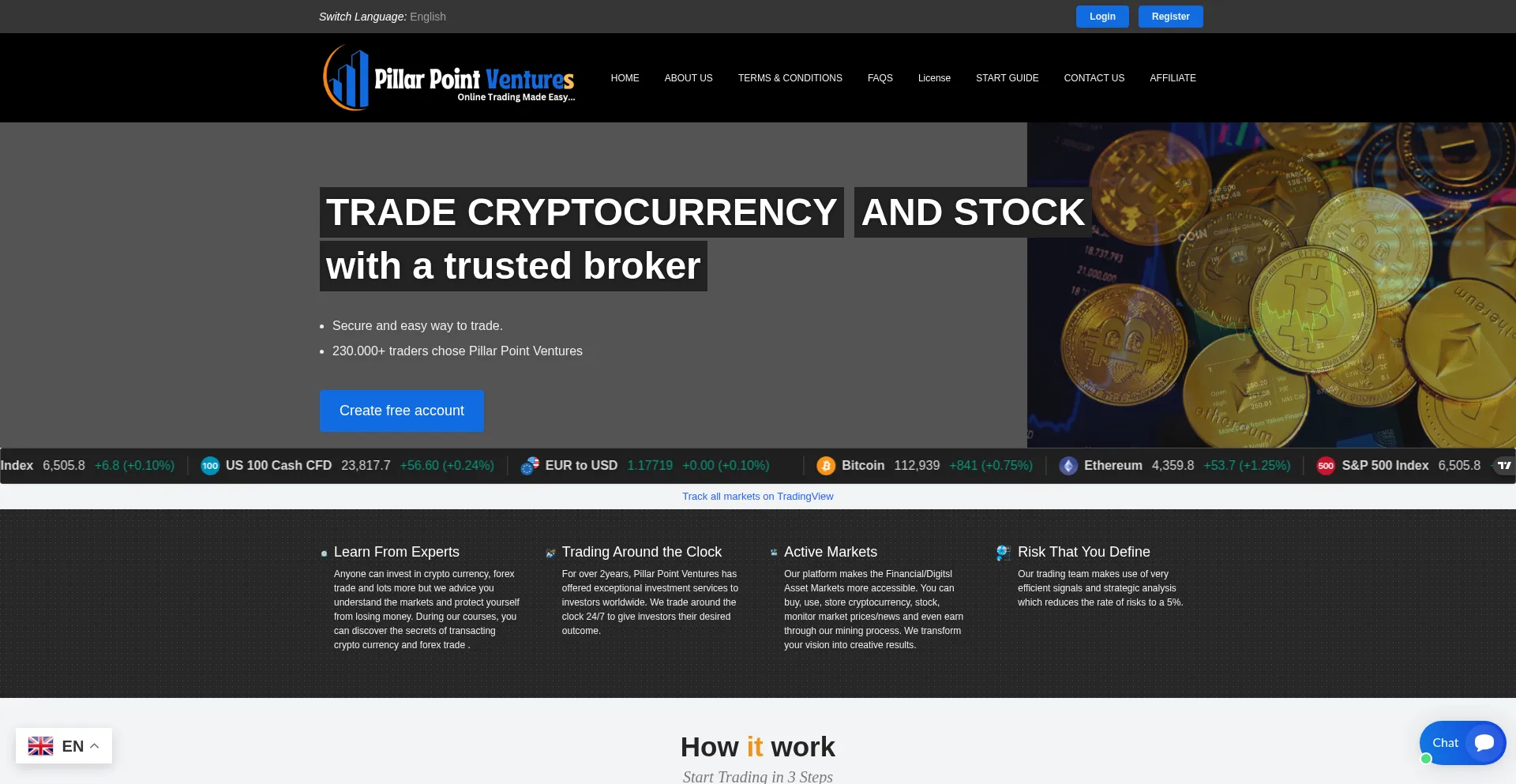Website screenshot of Pillapventures.com