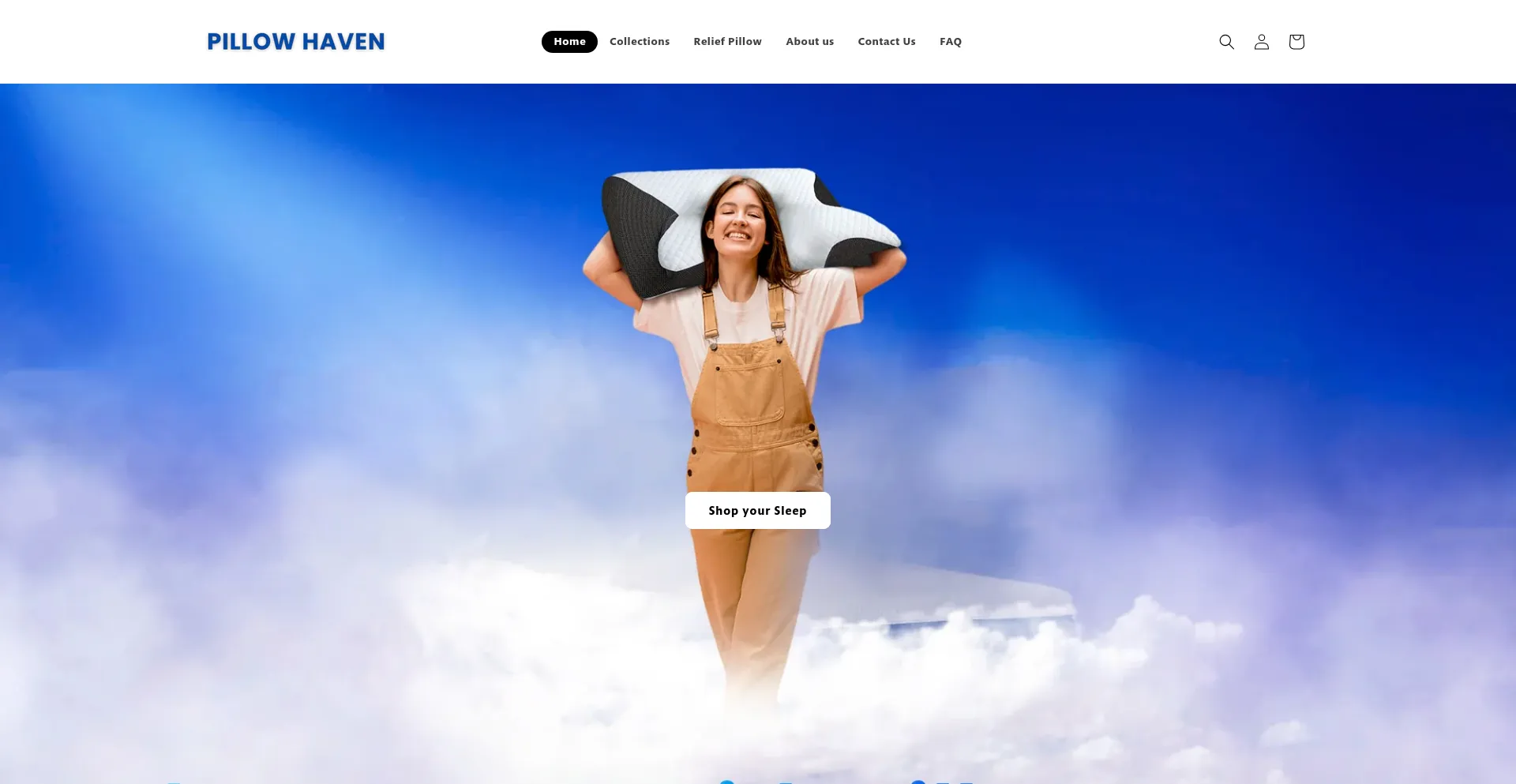 Website screenshot of Pillow-haven.com
