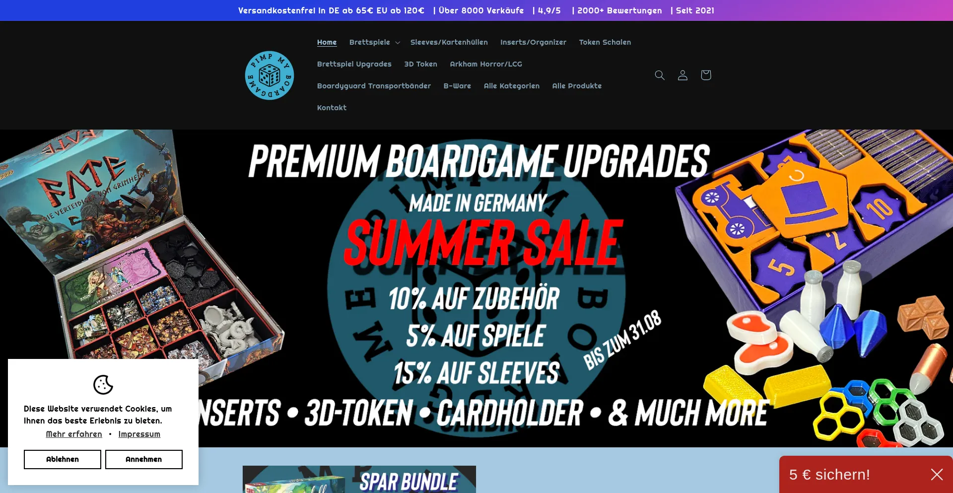 Website screenshot of Pimpmyboardgame.de
