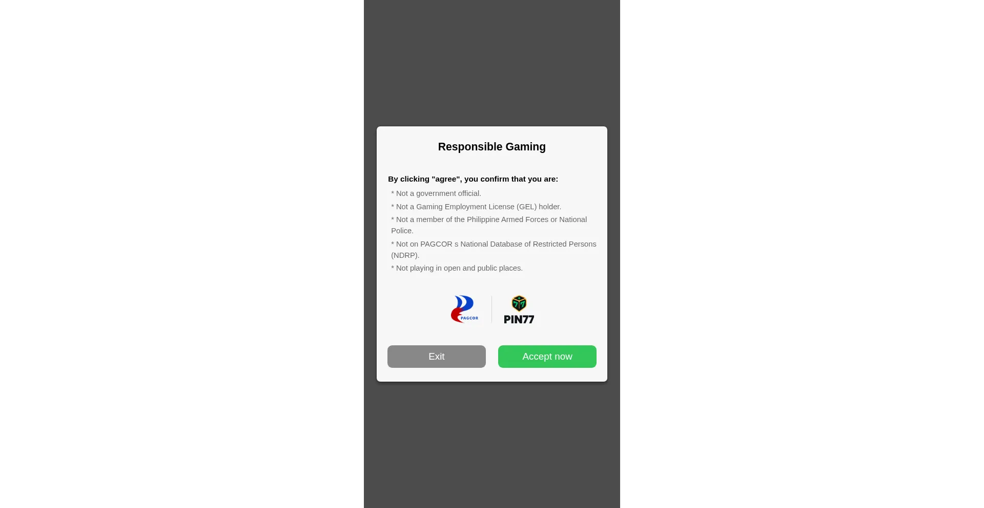 Website screenshot of Pin77.com