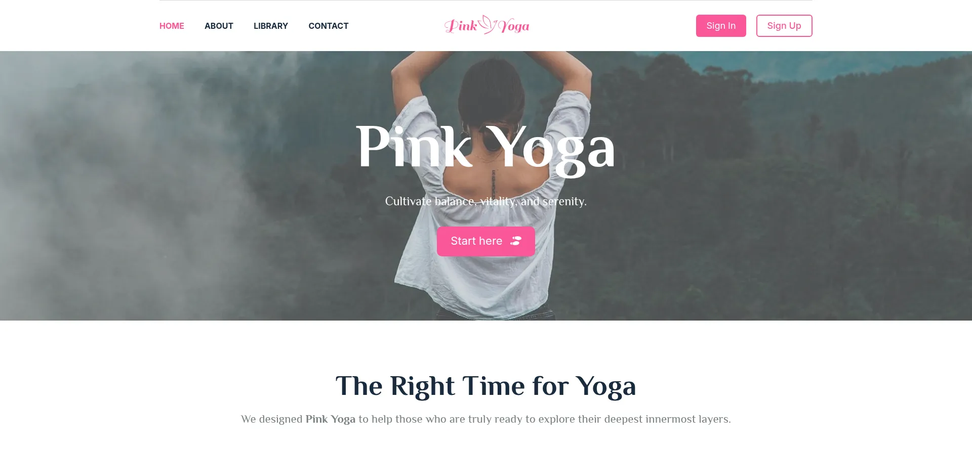 Website screenshot of Pink-yoga.com