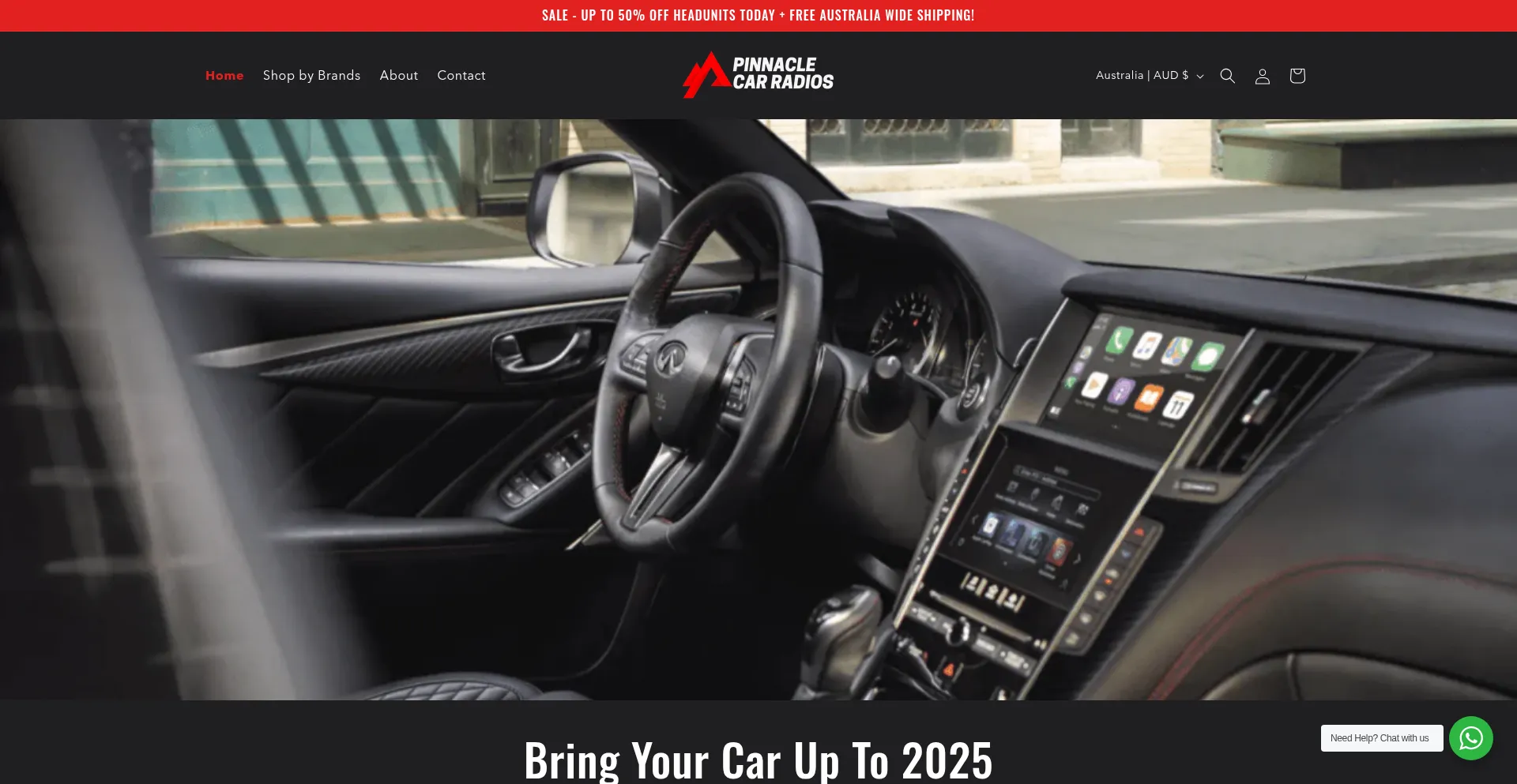 Website screenshot of Pinnaclecarradios.com.au