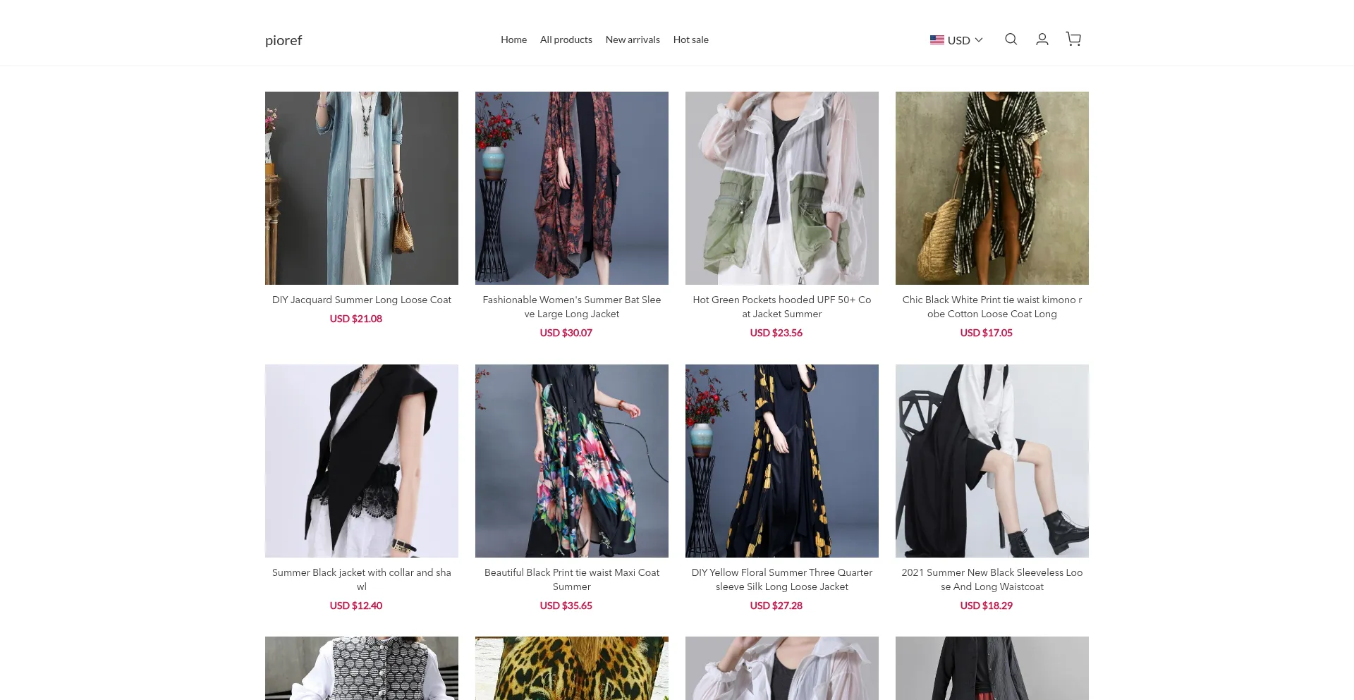 Website screenshot of Pioref.com