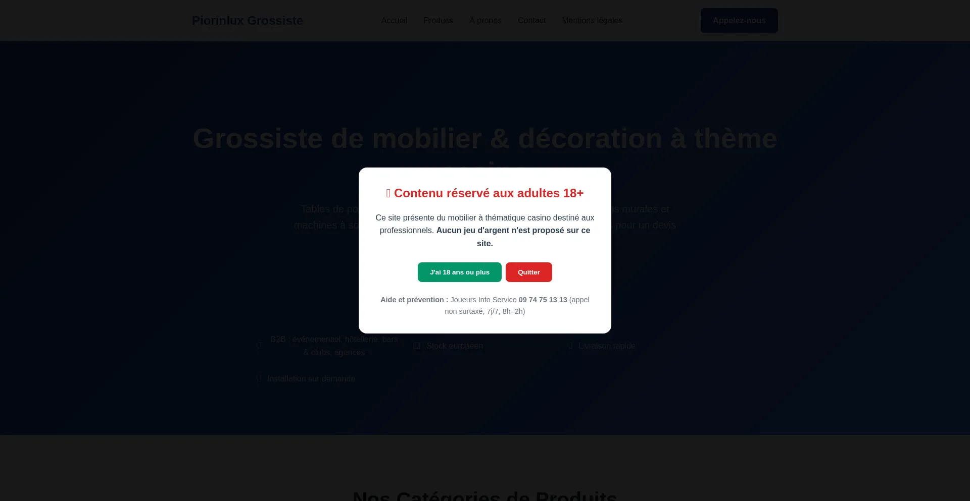 Website screenshot of Piorinlux.com